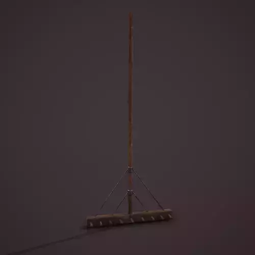 Medieval Style Rake Low-poly 3D model