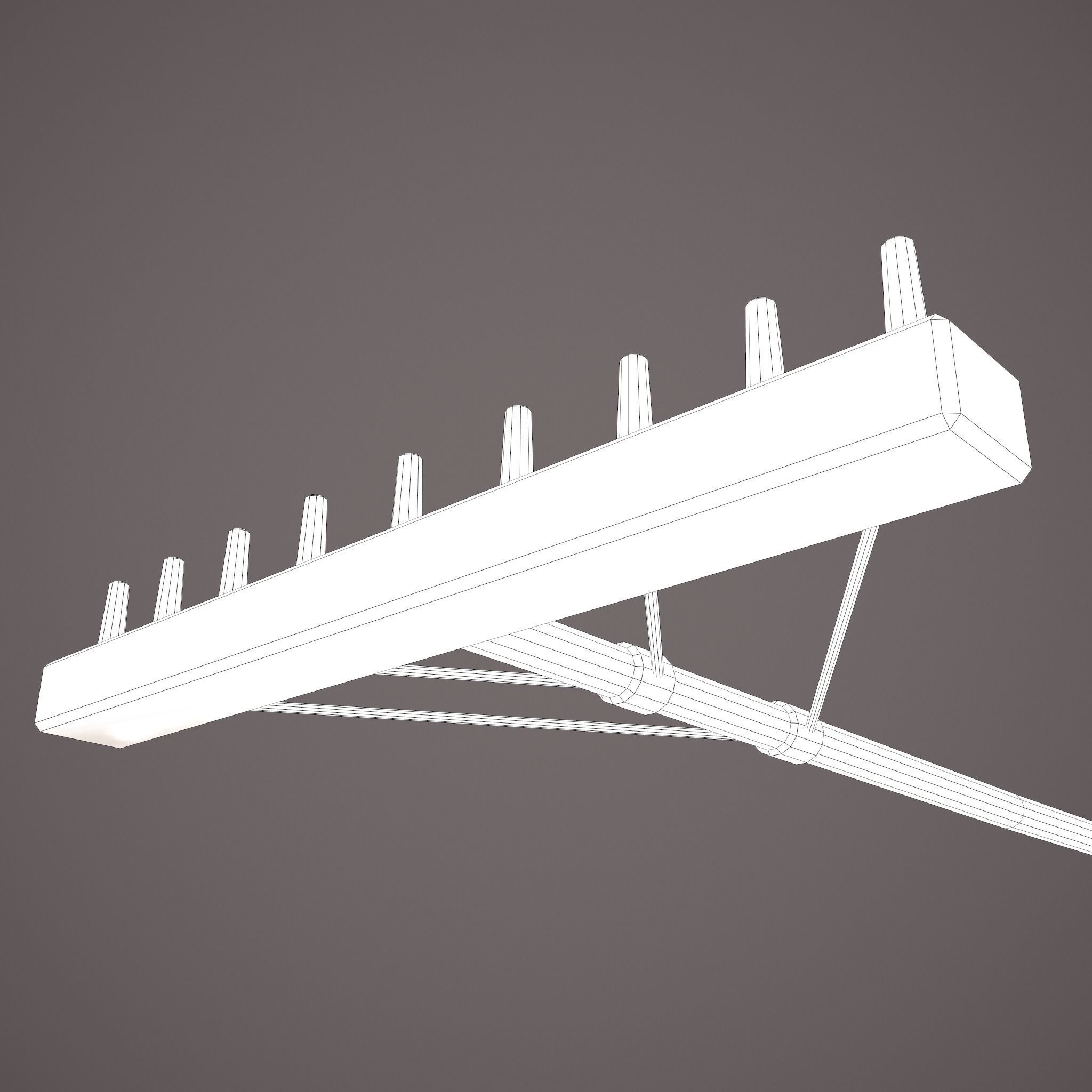 Medieval Style Rake Low-poly 3D model_33