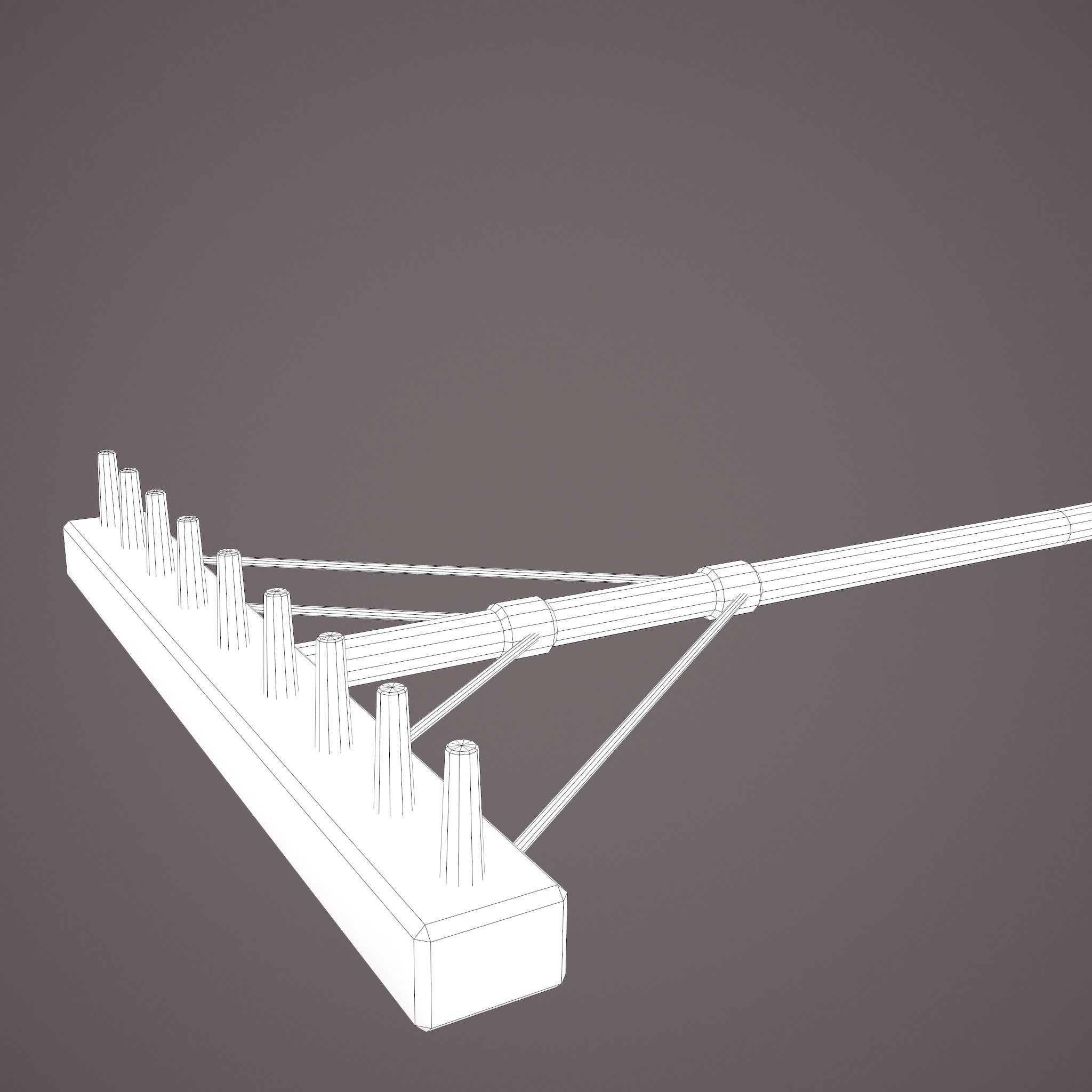 Medieval Style Rake Low-poly 3D model_38