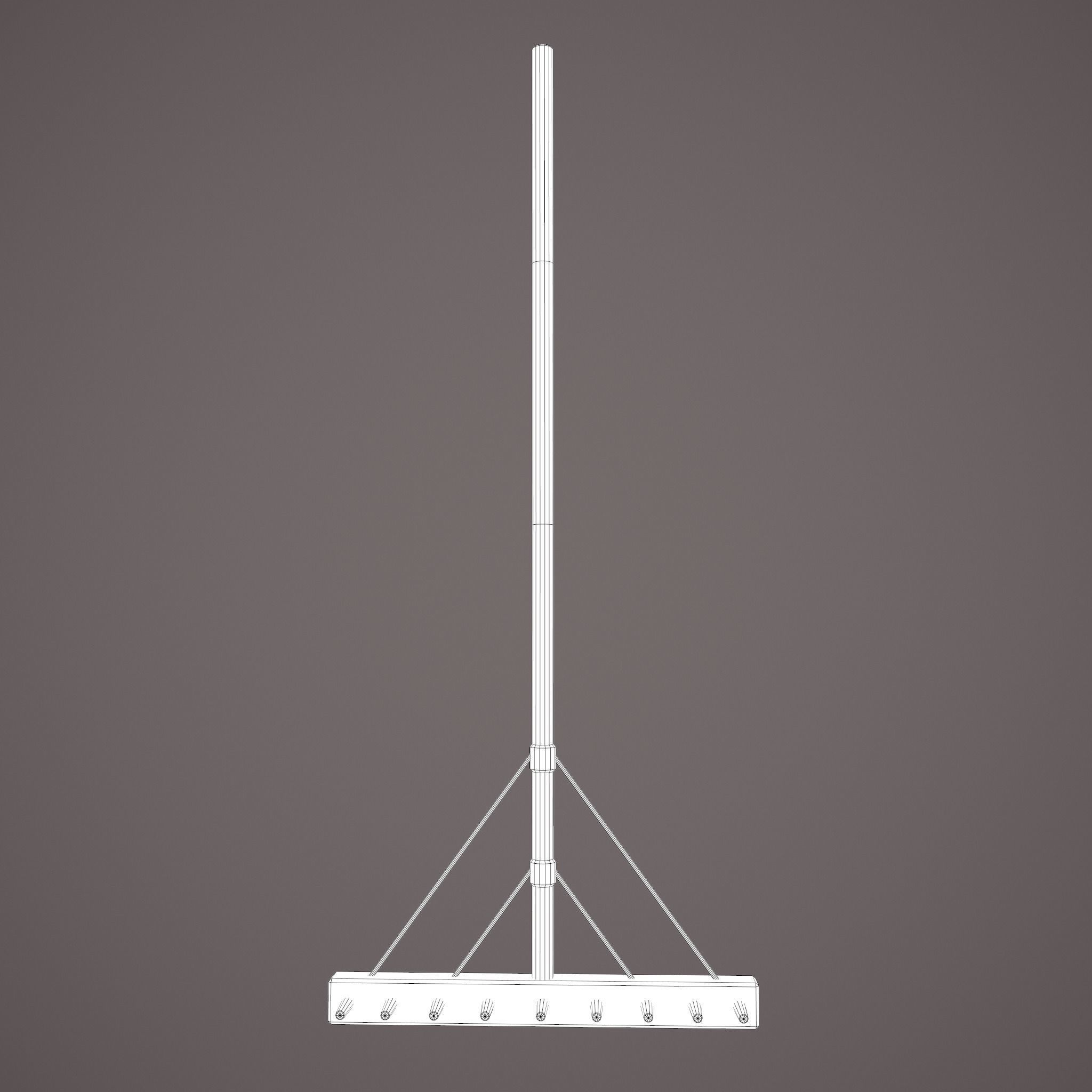 Medieval Style Rake Low-poly 3D model_37