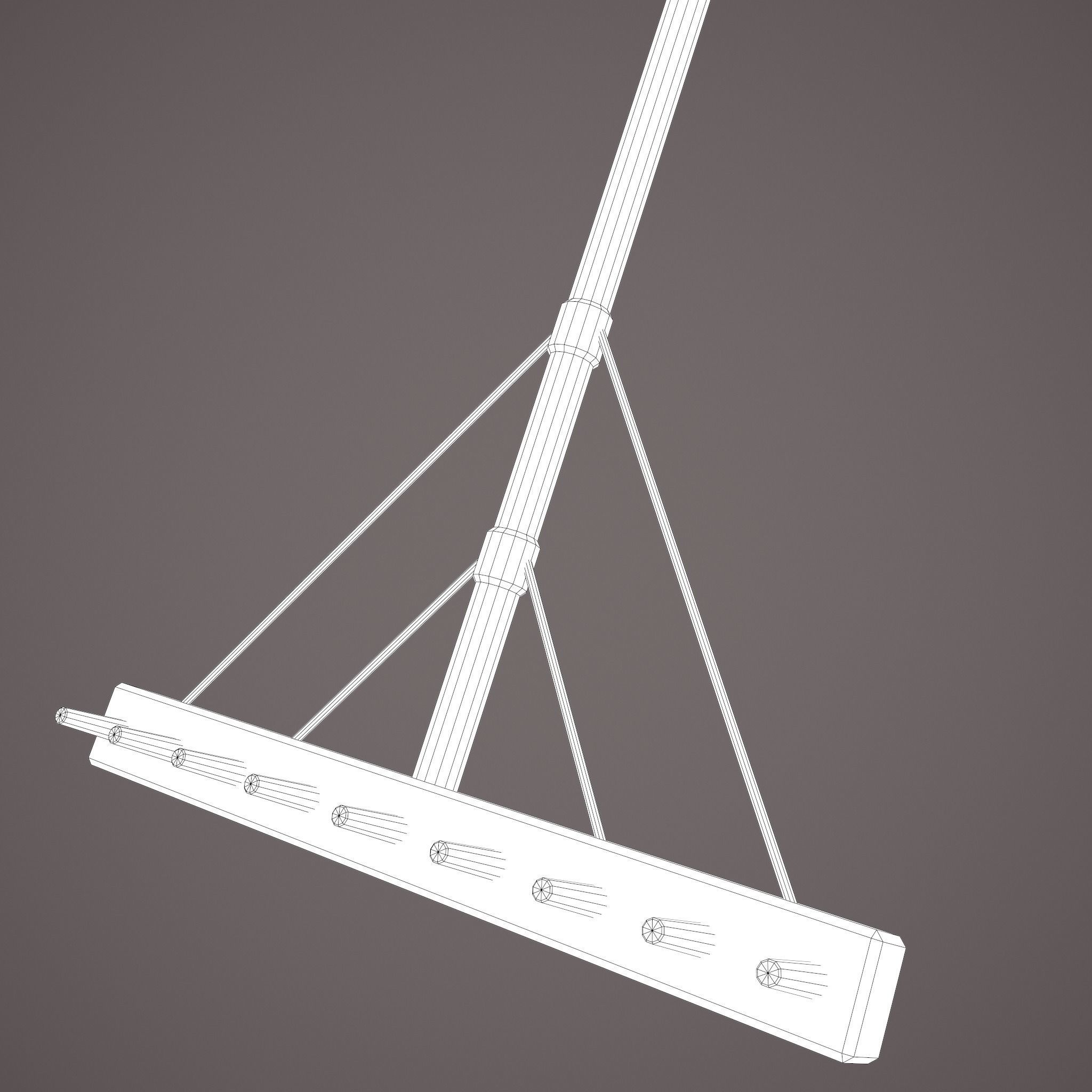 Medieval Style Rake Low-poly 3D model_34
