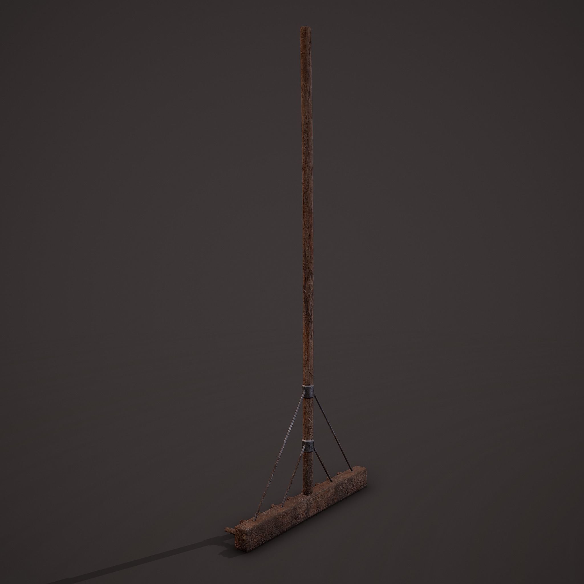 Medieval Style Rake Low-poly 3D model_6