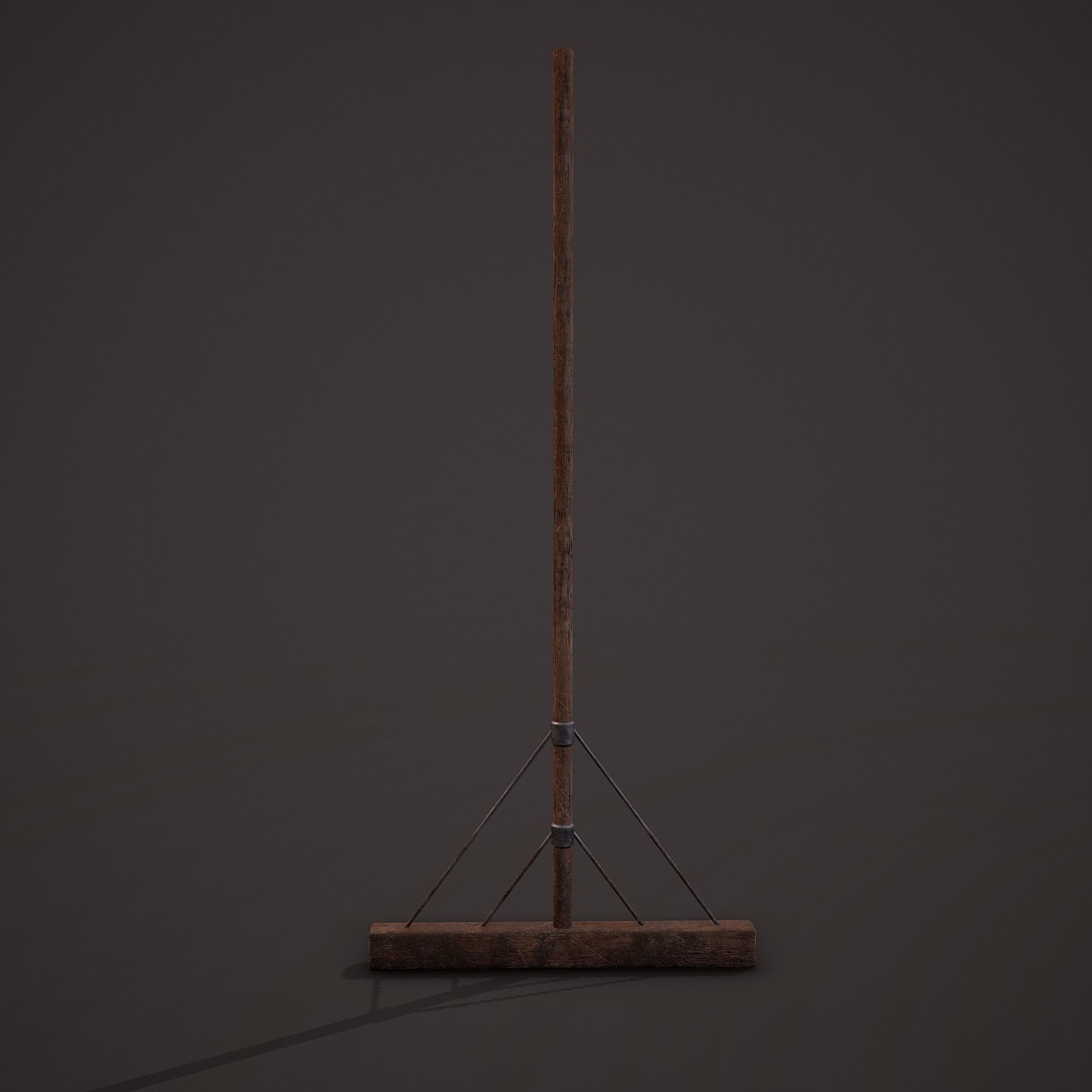 Medieval Style Rake Low-poly 3D model_5