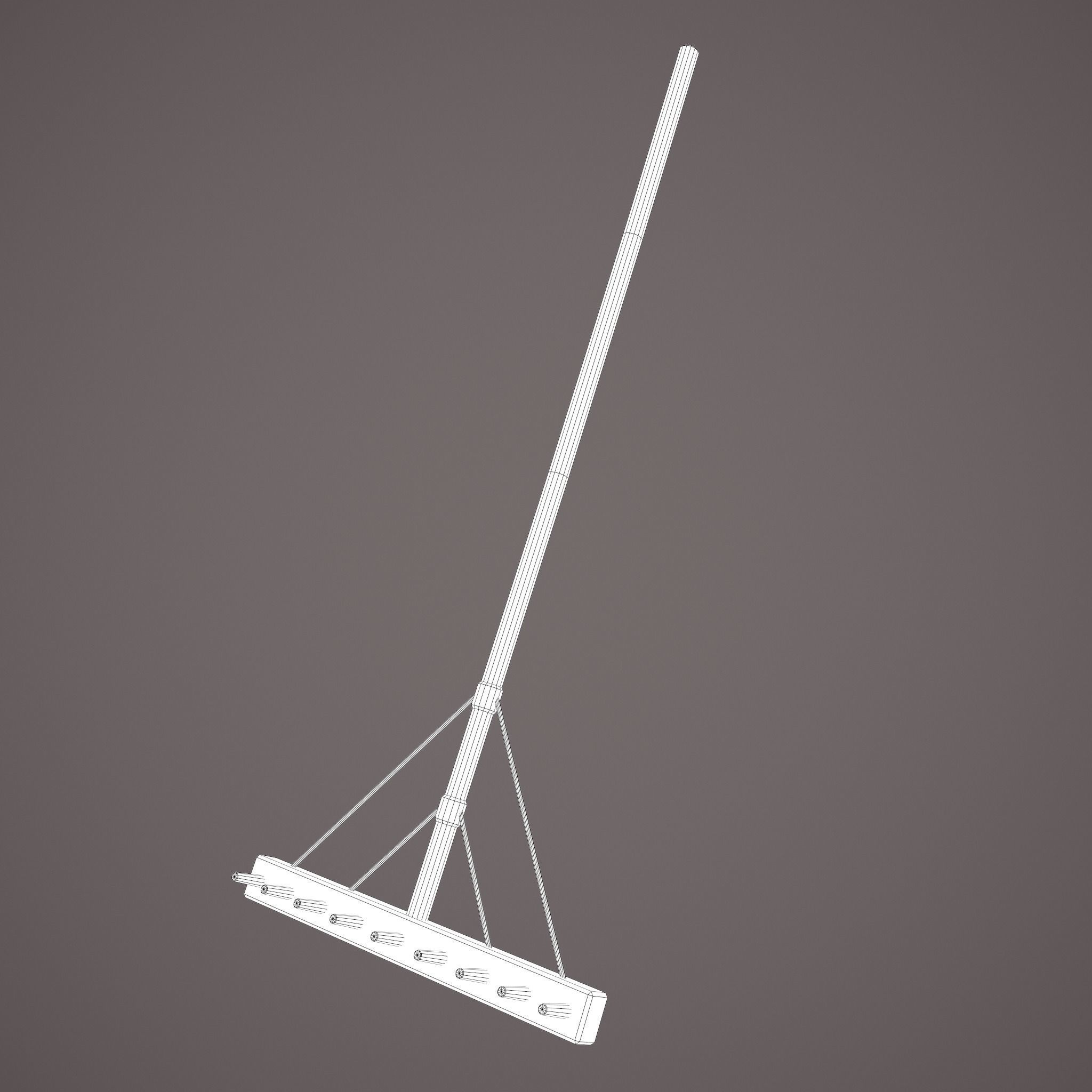 Medieval Style Rake Low-poly 3D model_29