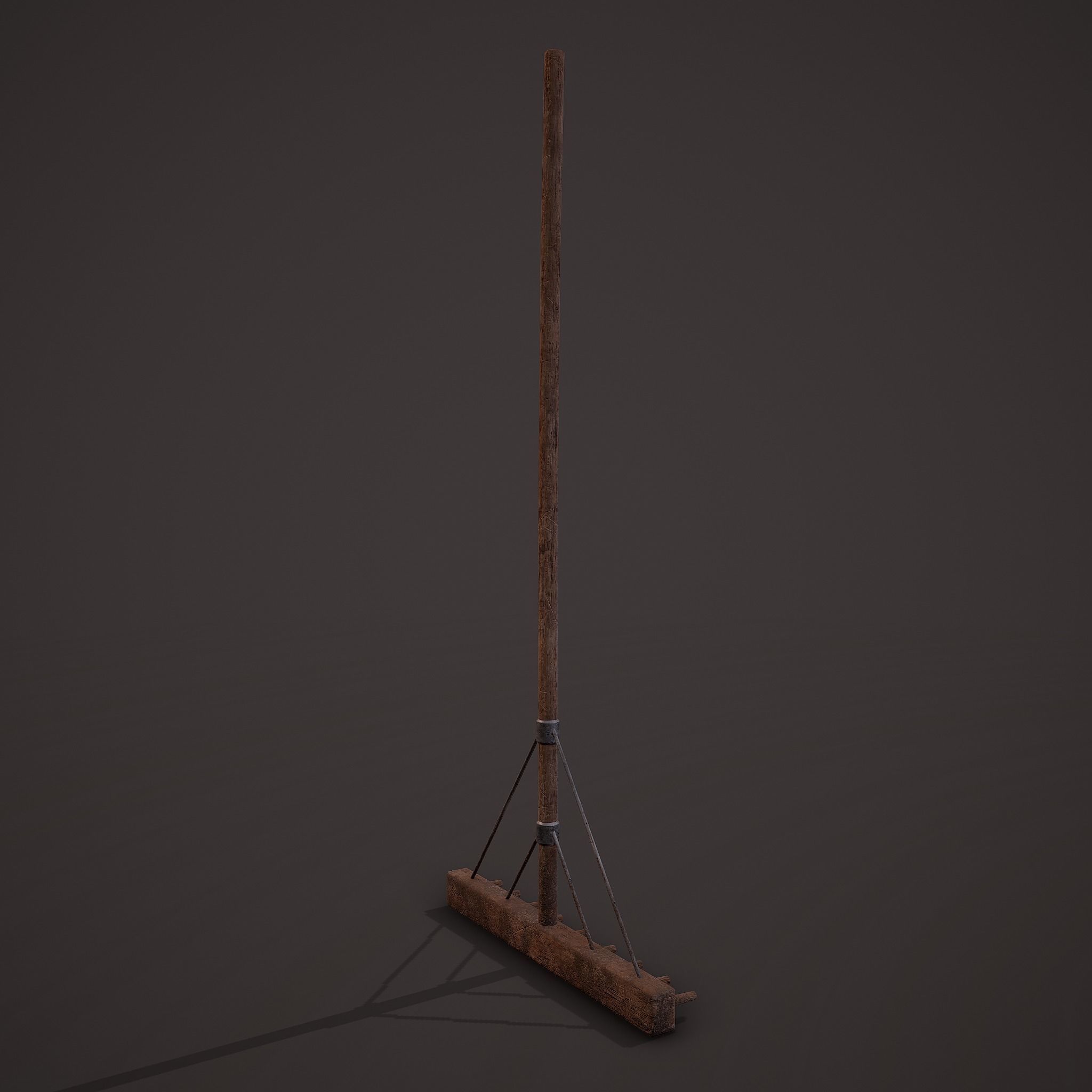 Medieval Style Rake Low-poly 3D model_4