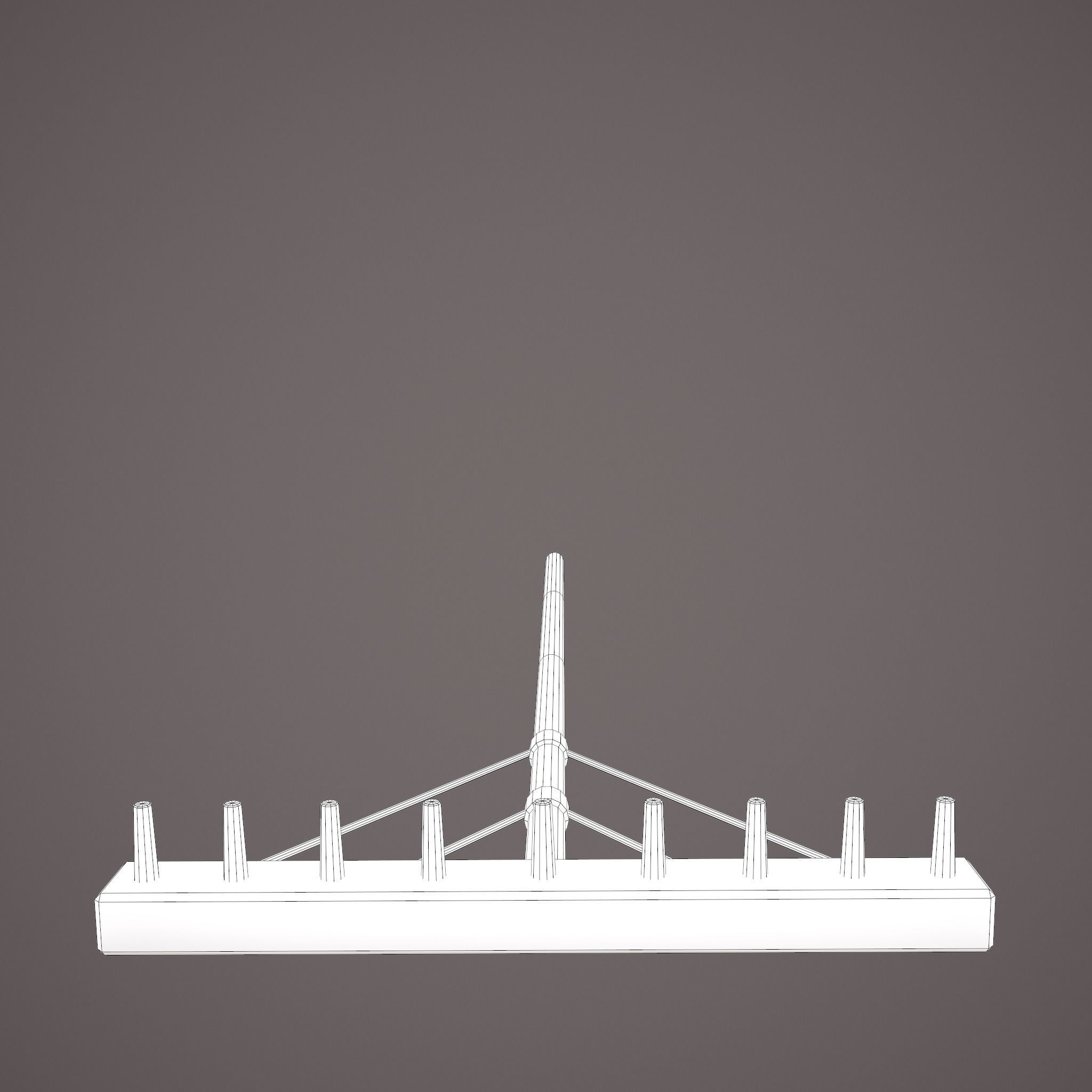 Medieval Style Rake Low-poly 3D model_31