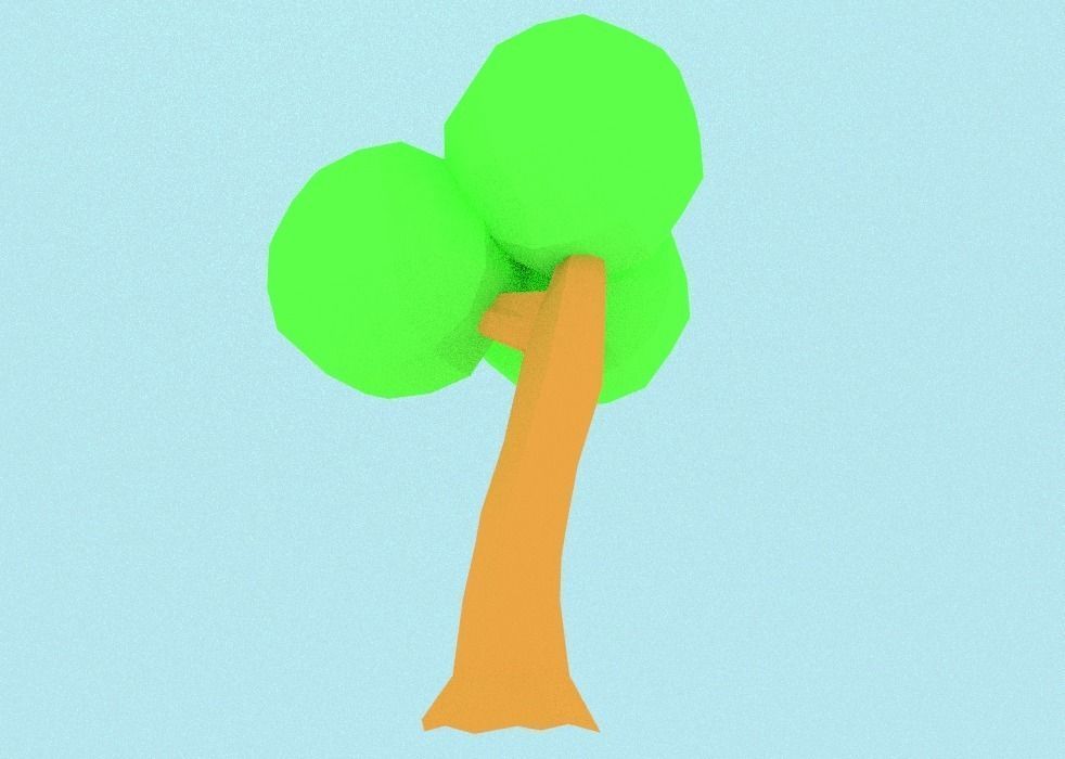 Cute Low Poly Tree Free low-poly 3D model_0