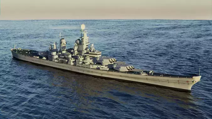Battleship USS Iowa 3D model