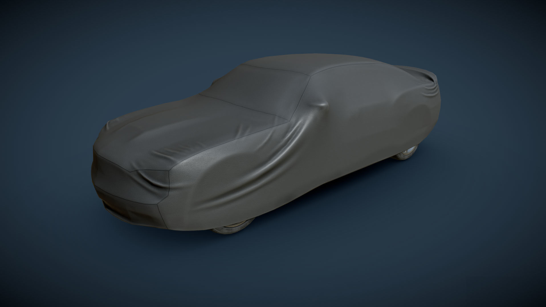 Car cover Low-poly 3D model_5