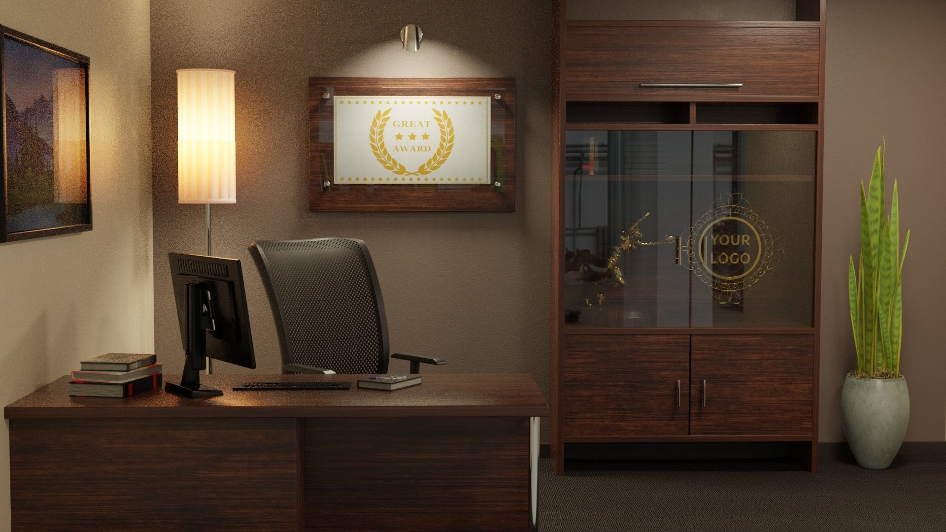 Office Scene 3D model_2