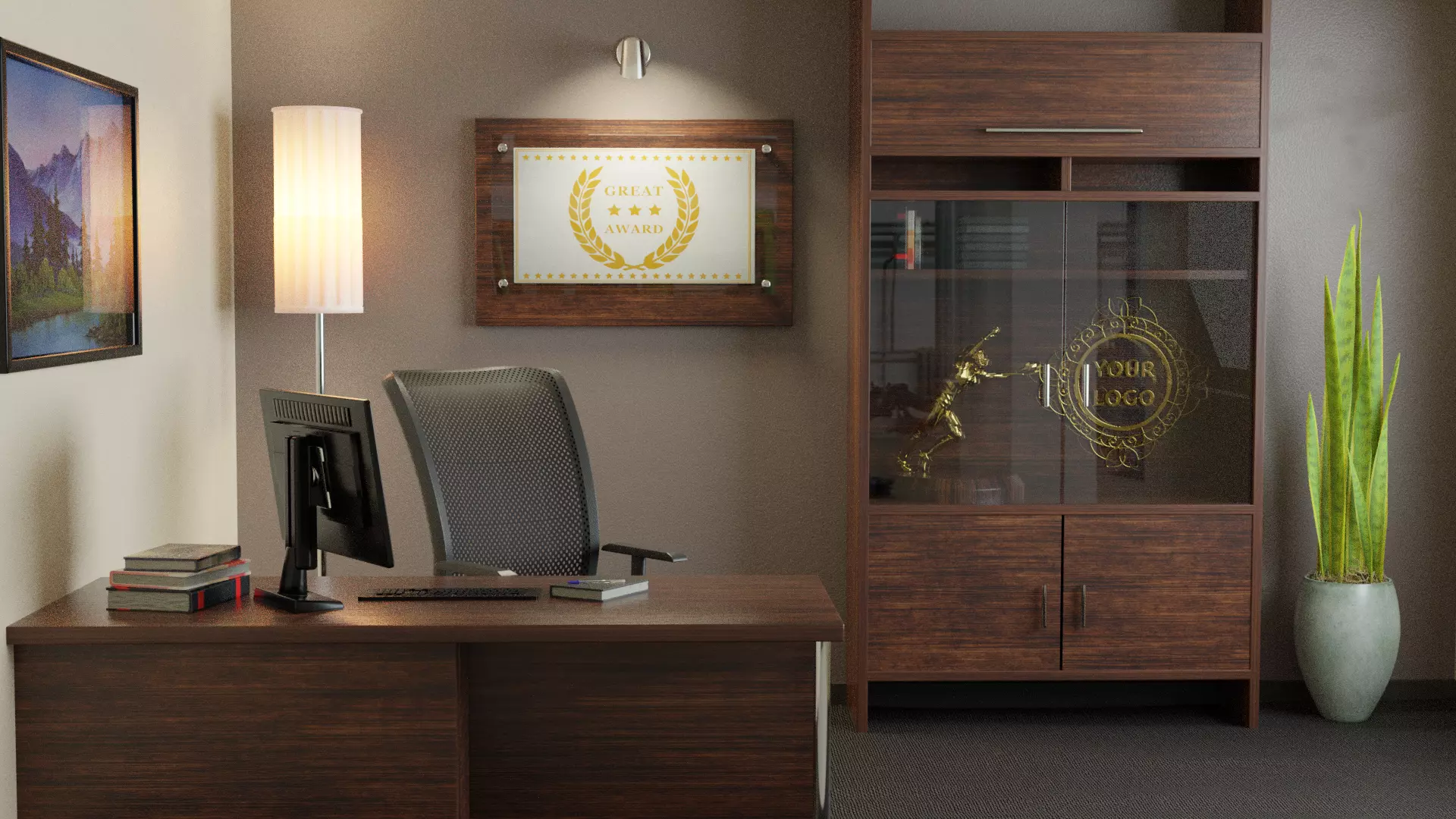 Office Scene 3D model_0