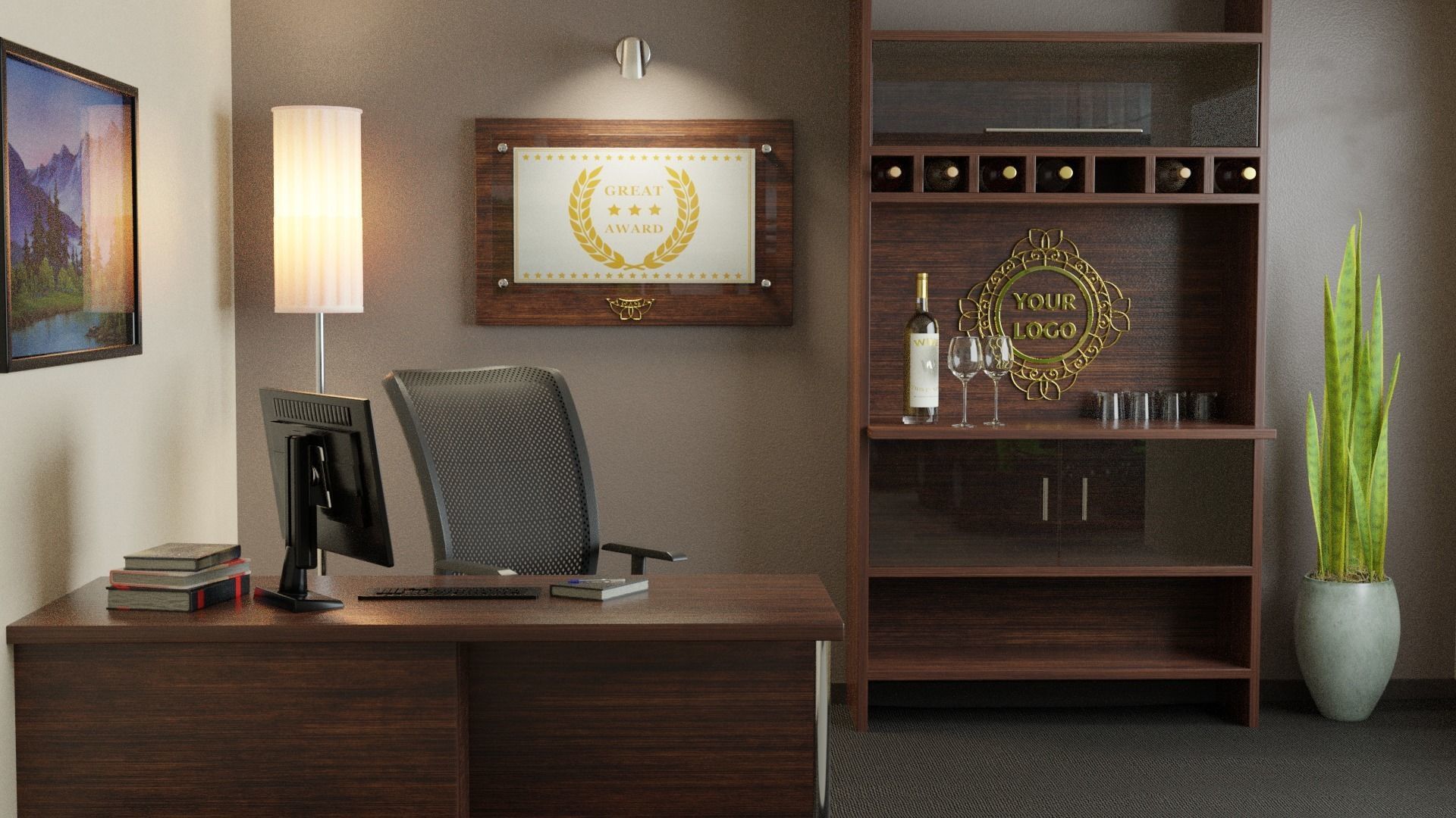Office Scene 3D model_1
