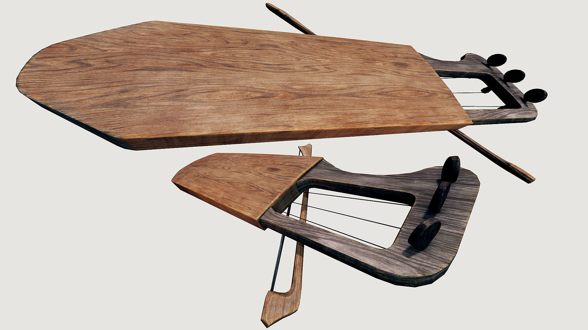 Nordic Tagelharpa - Hugin Munin - PBR Low-poly 3D model_4