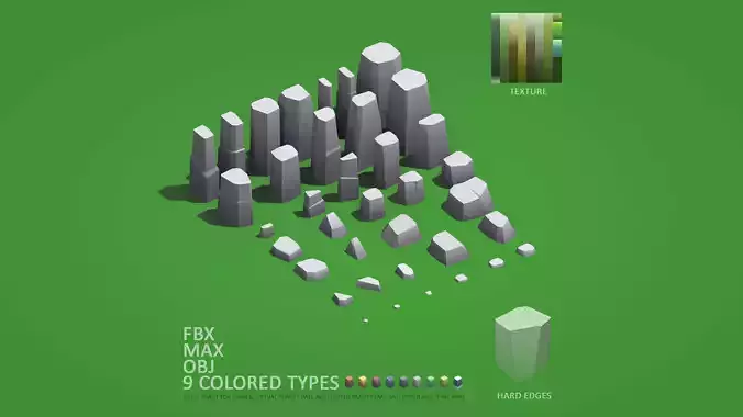 Cartoon Stones Pack1 v1 - Hard edges