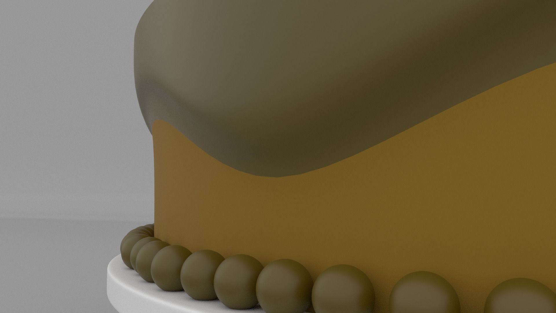 Cake with cherry Low-poly 3D model_1
