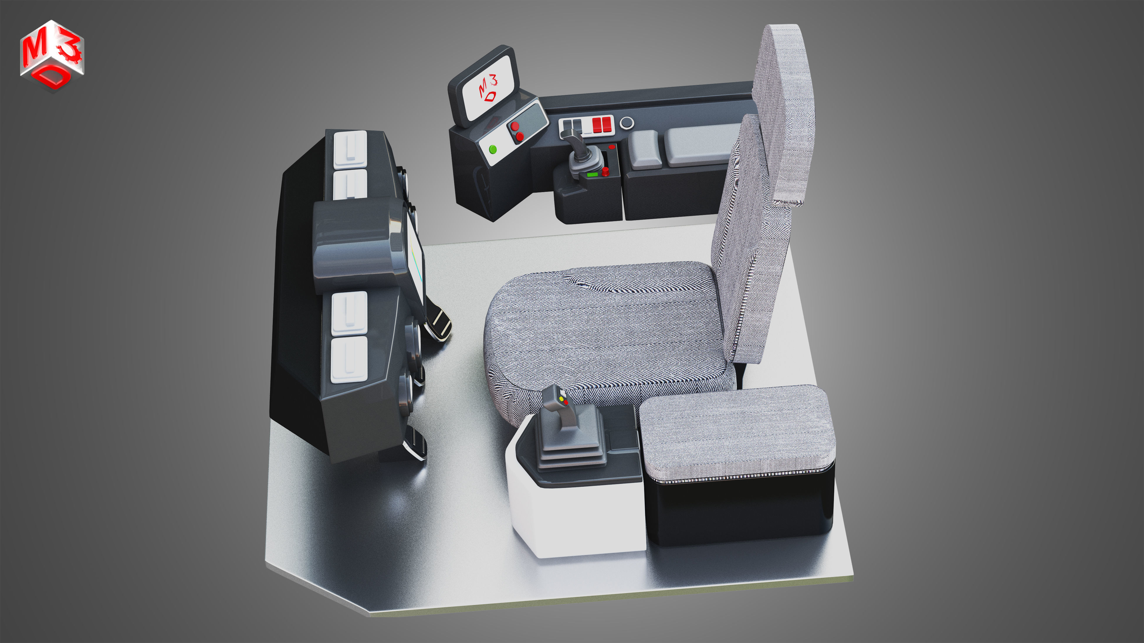 Driving Cabin - Landfill Compactor 3D model_12