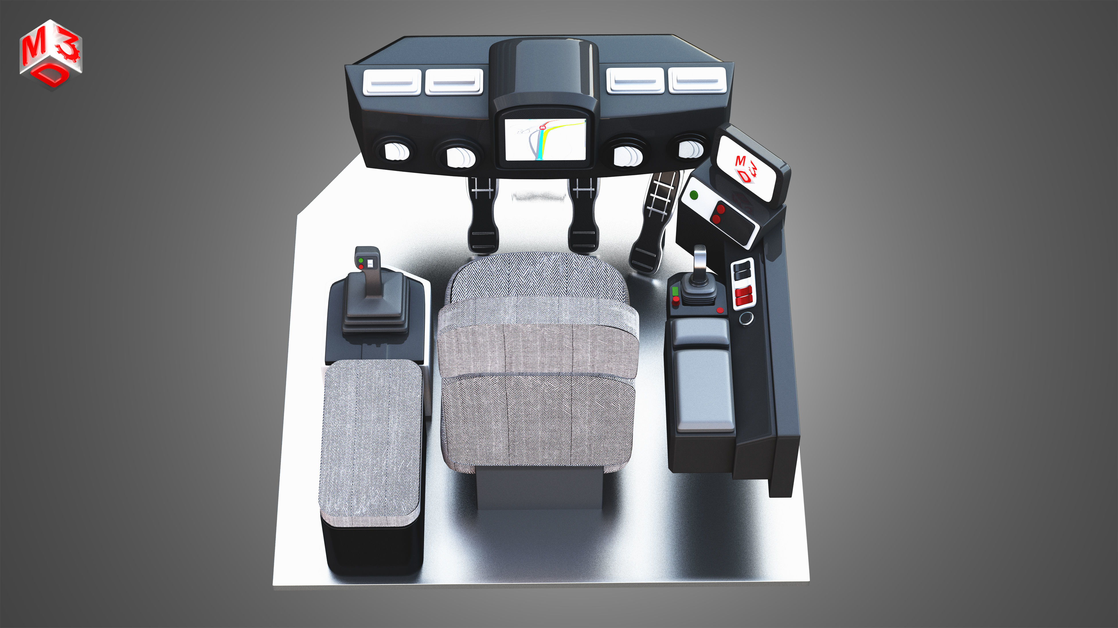 Driving Cabin - Landfill Compactor 3D model_13