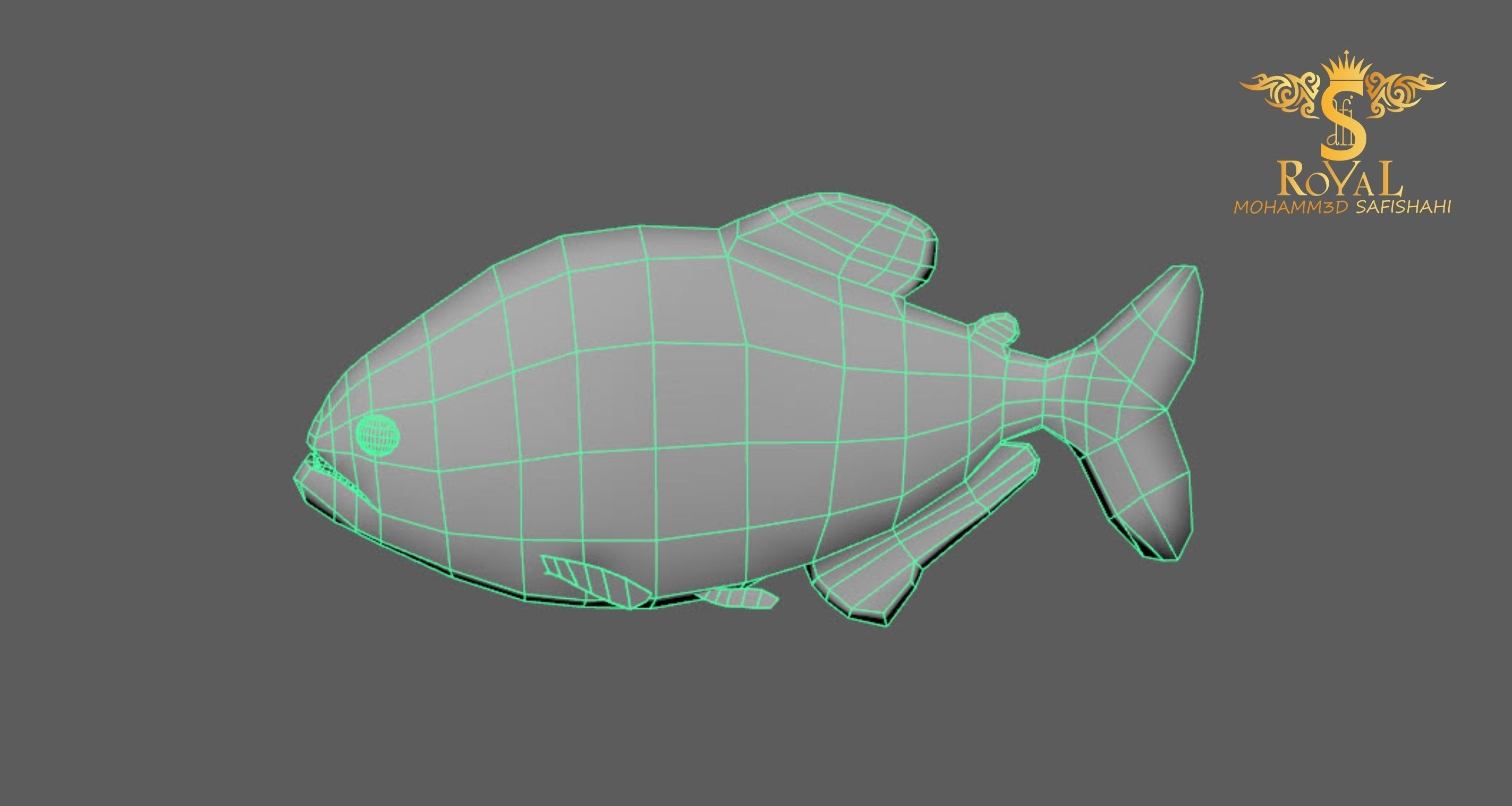 Animated Piranha Fish - Loop Animation with 1160 Frames Low-poly 3D model_6