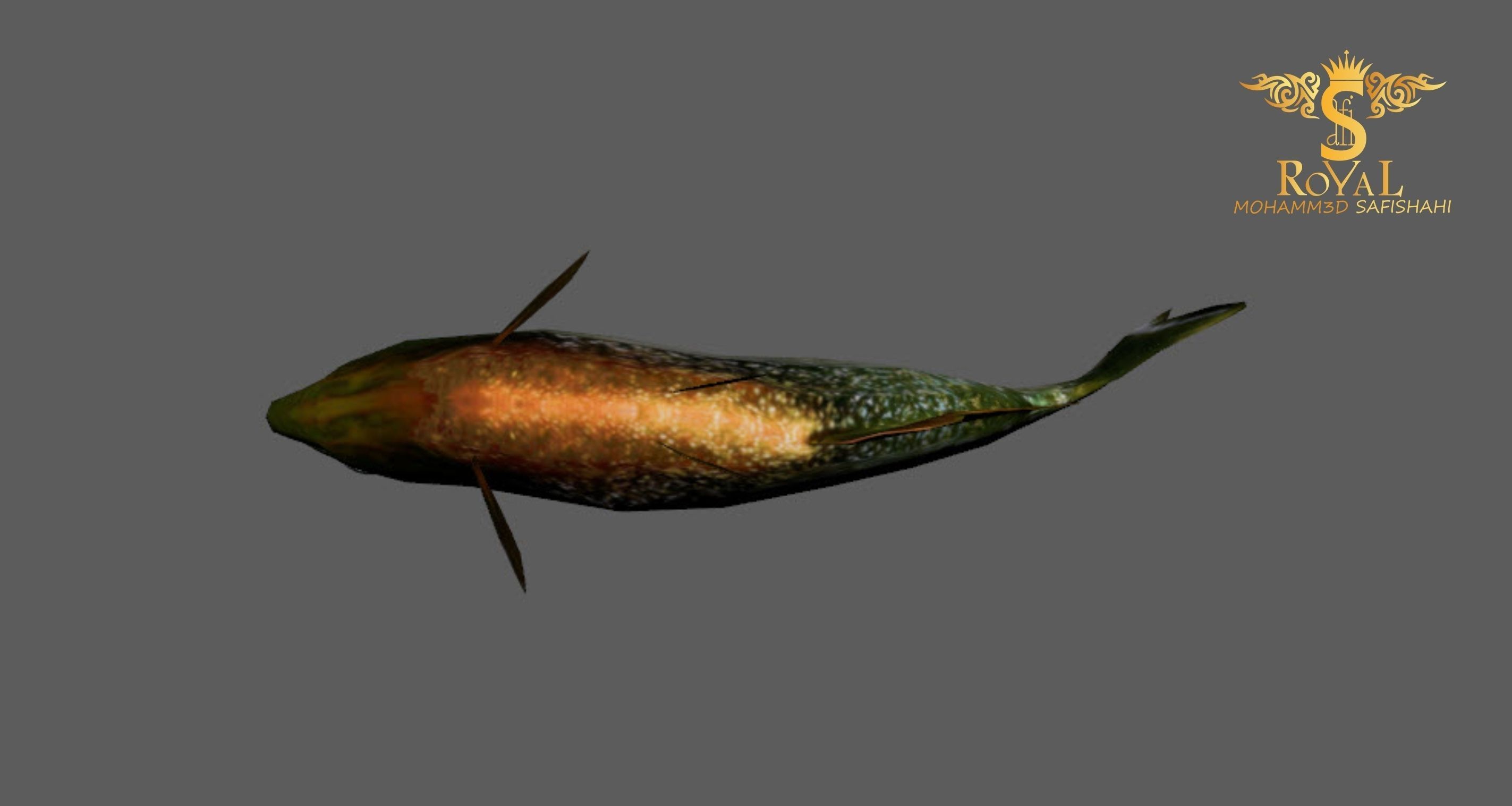 Animated Piranha Fish - Loop Animation with 1160 Frames Low-poly 3D model_7