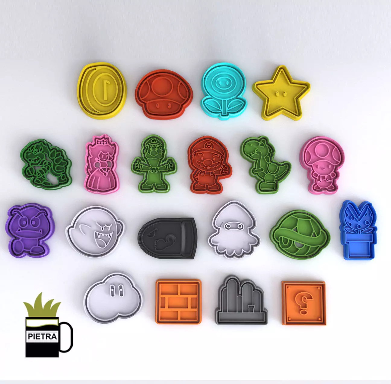 Mario Bross Molde cortante de galletas fondant impresion 3D  3D print model_0