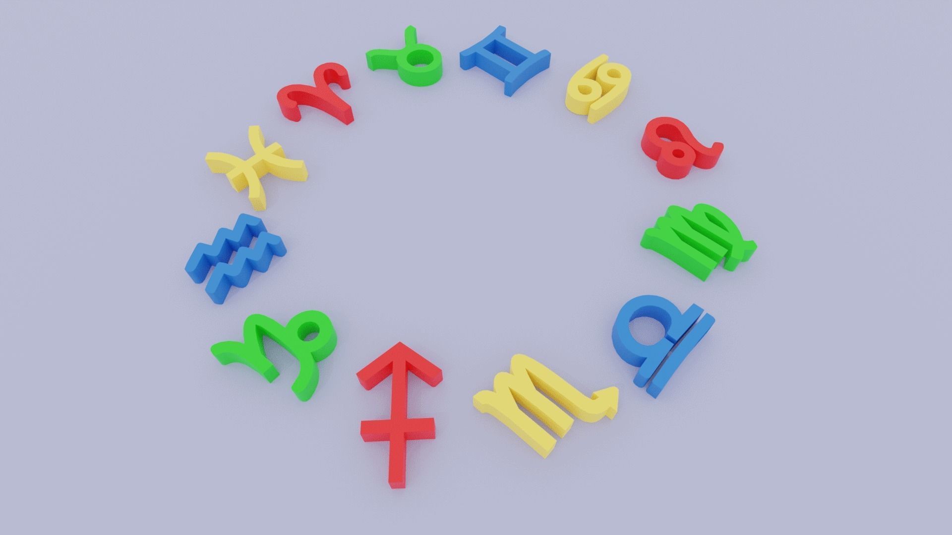 Lowpoly Zodiac Symbols Low-poly 3D model_1