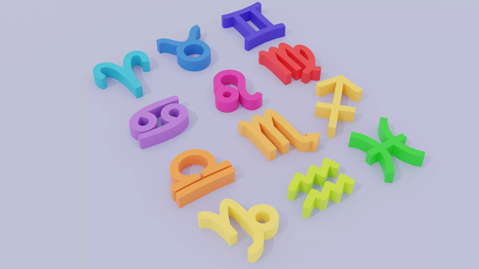 Lowpoly Zodiac Symbols Low-poly 3D model_0