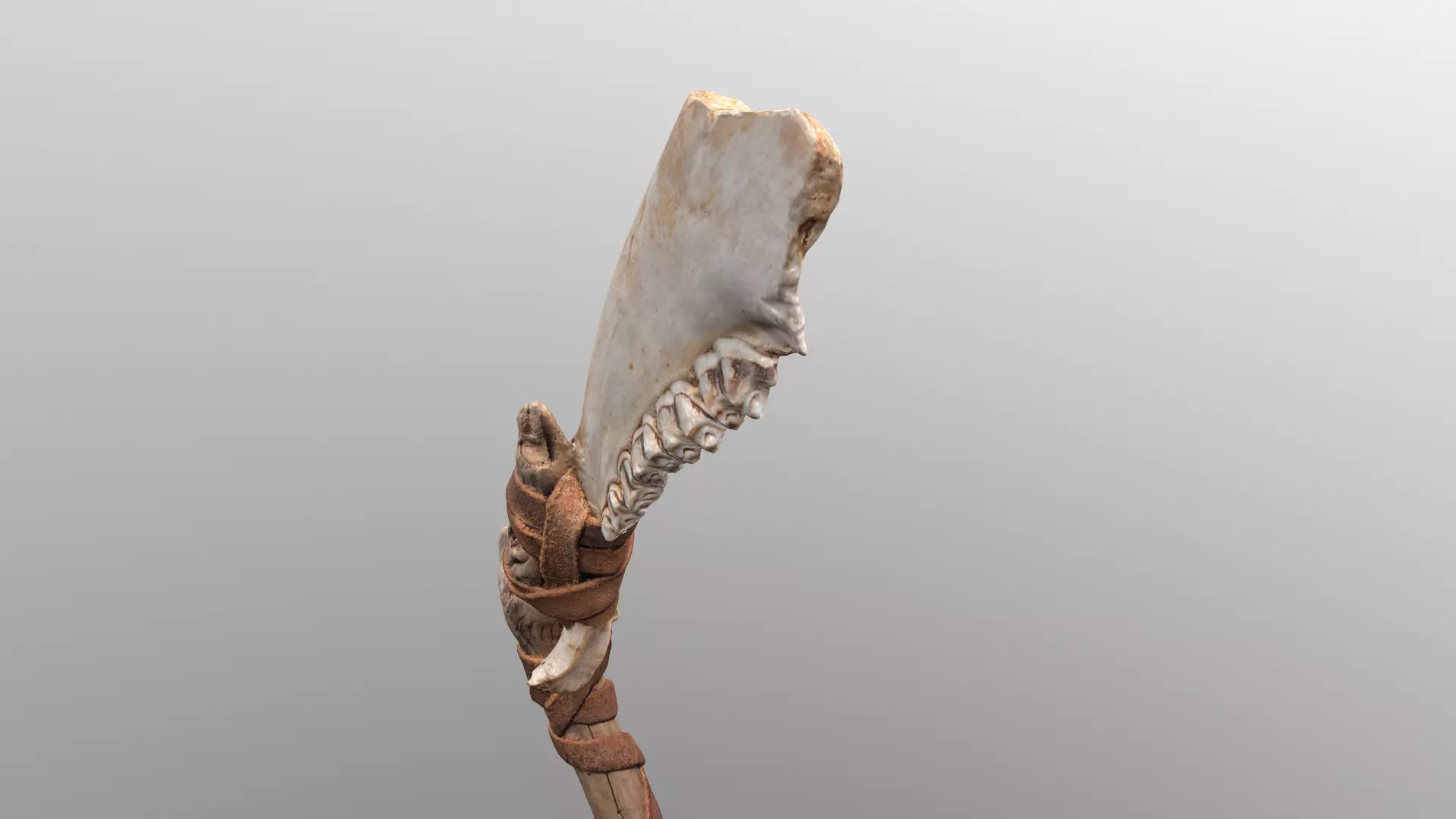 Real Primitive Axe Bone Yaw-Wood Low-poly 3D model