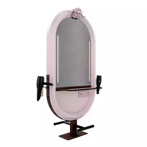 hairdresser table mirror pink rust