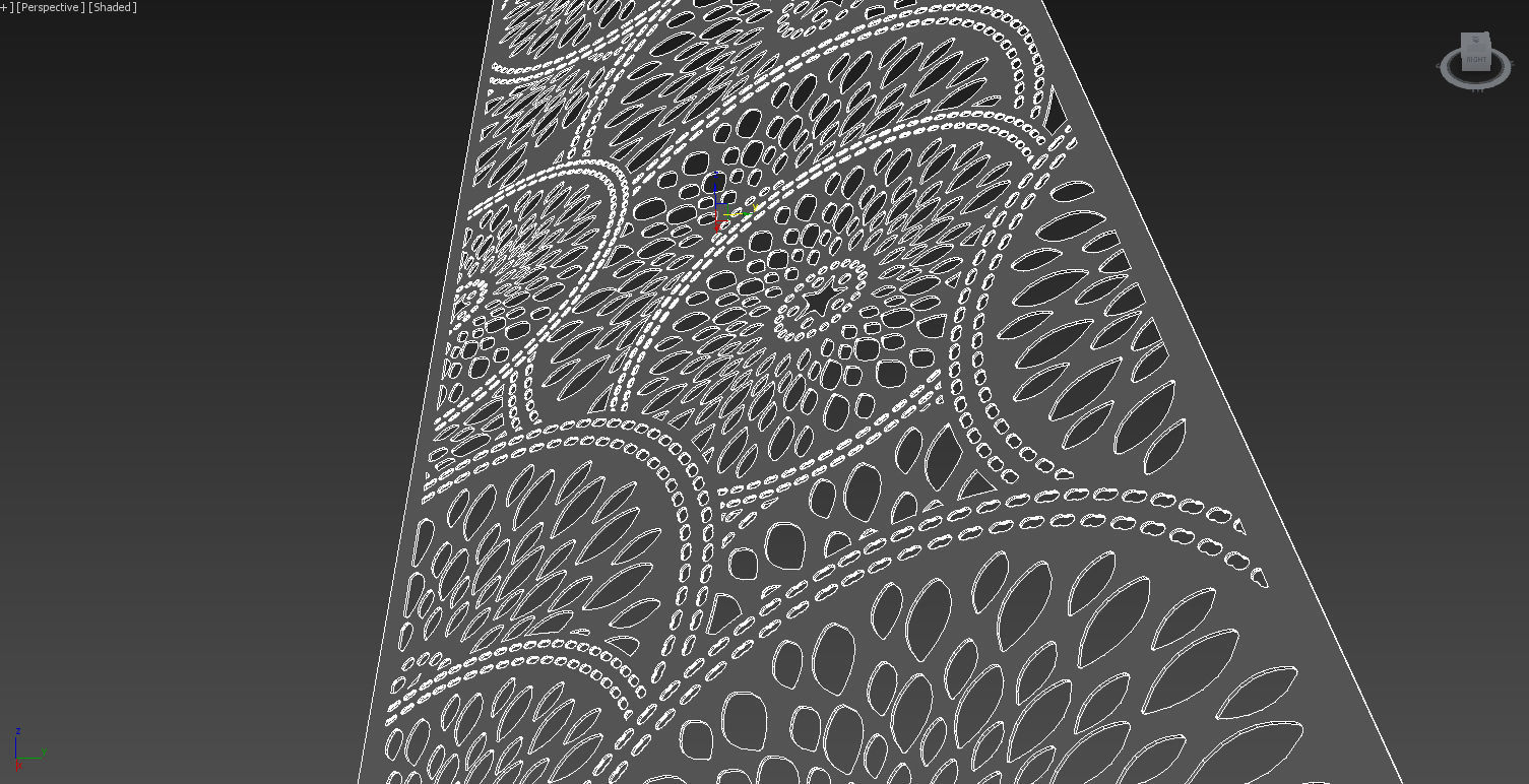 Peacock Pattern CNC Panel Free 3D model_2