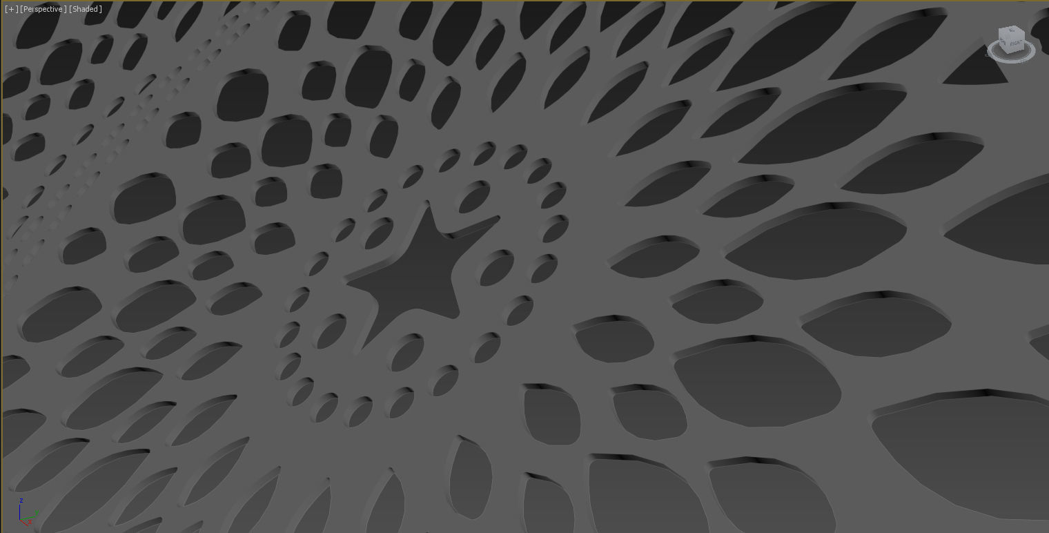 Peacock Pattern CNC Panel Free 3D model_3