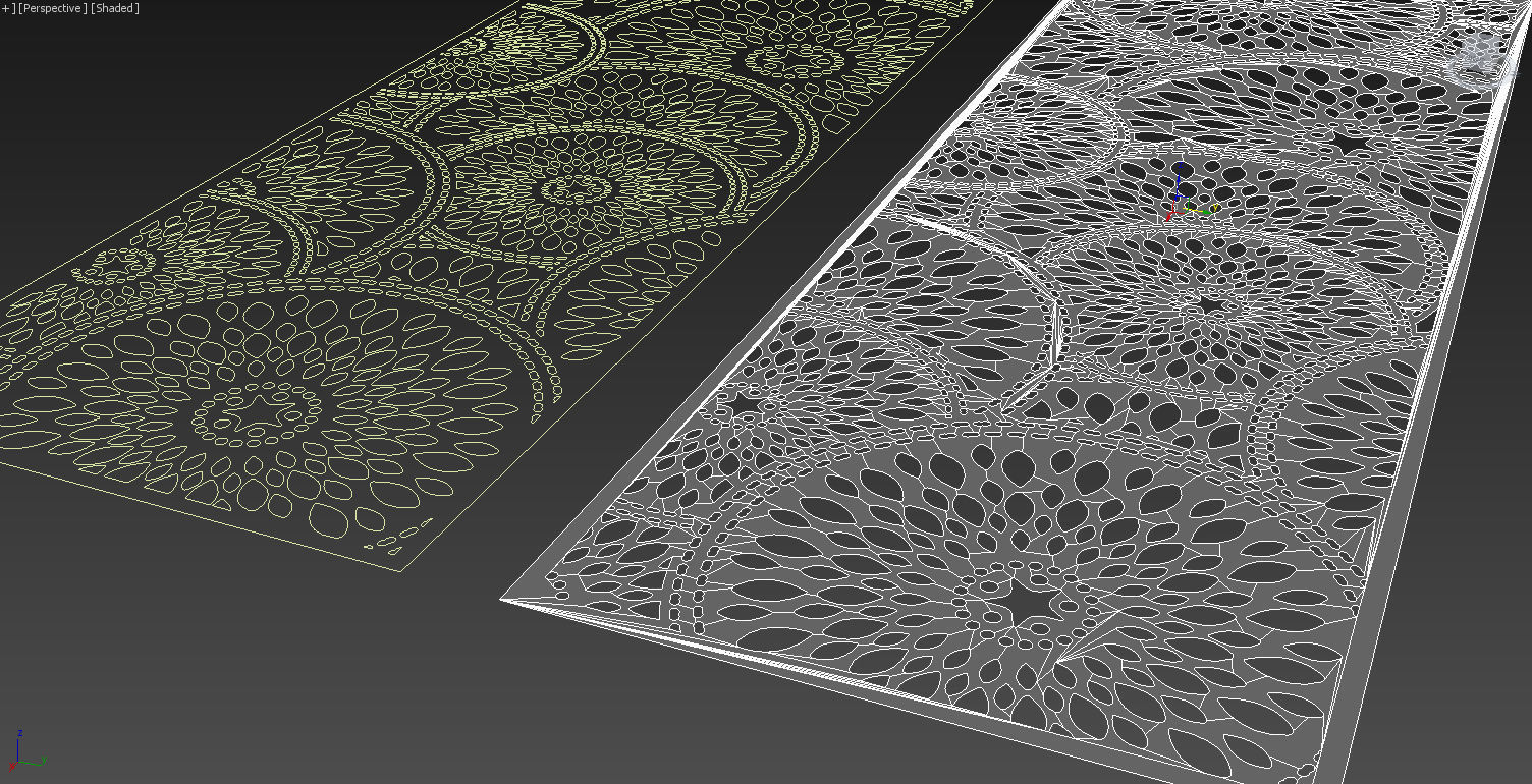 Peacock Pattern CNC Panel Free 3D model_5