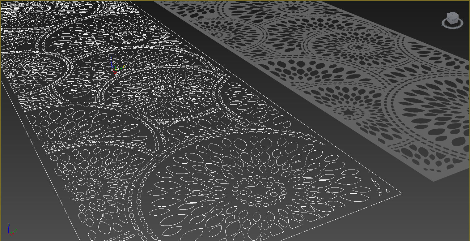 Peacock Pattern CNC Panel Free 3D model_1