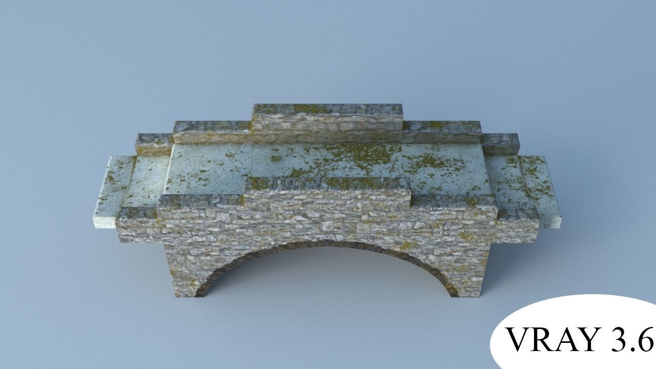 Old bridge Free low-poly 3D model_5