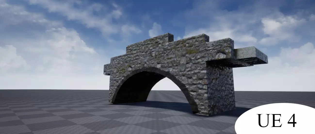 Old bridge Free low-poly 3D model_0