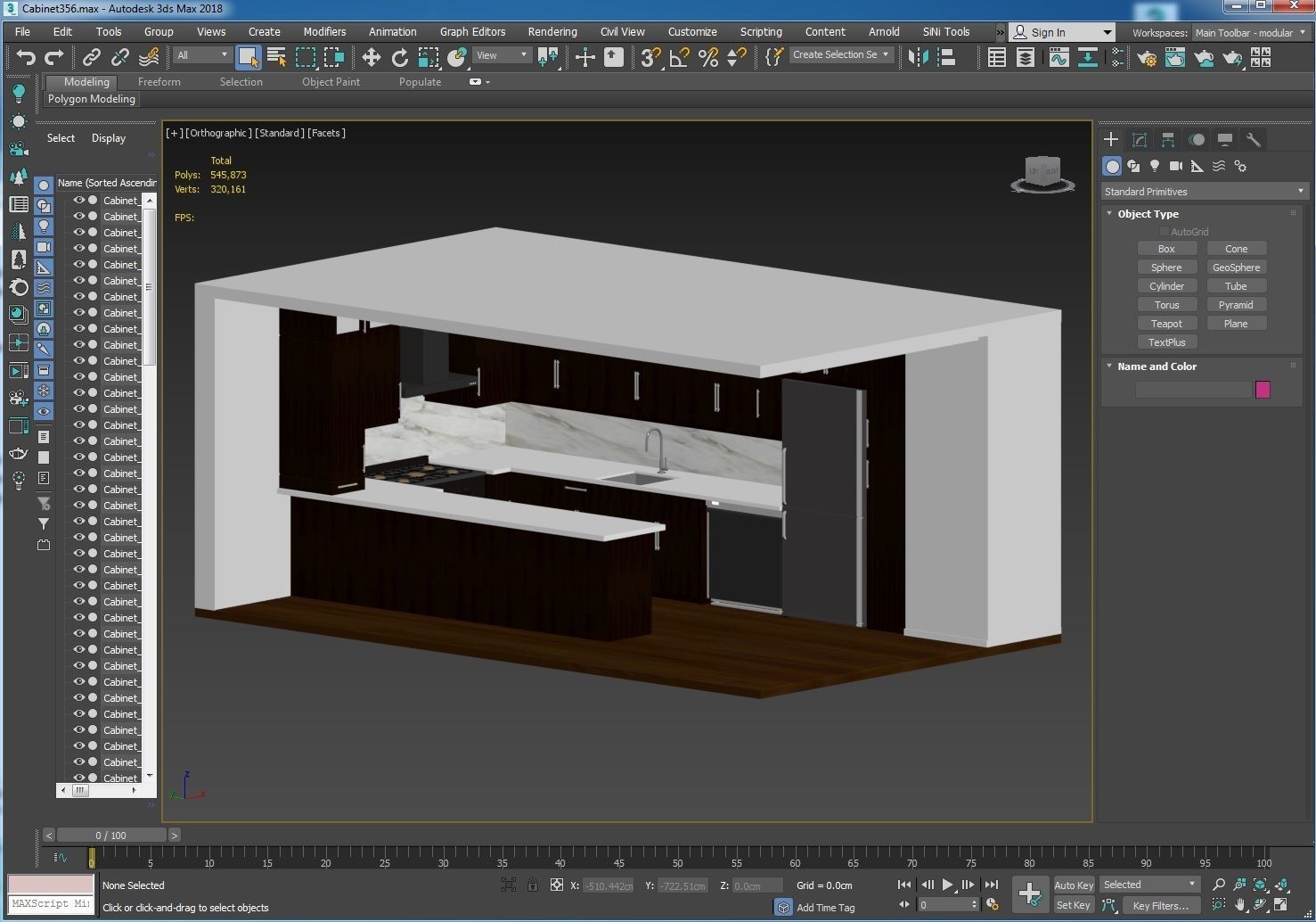 Kitchen modern with wood cabinets 3D model_8