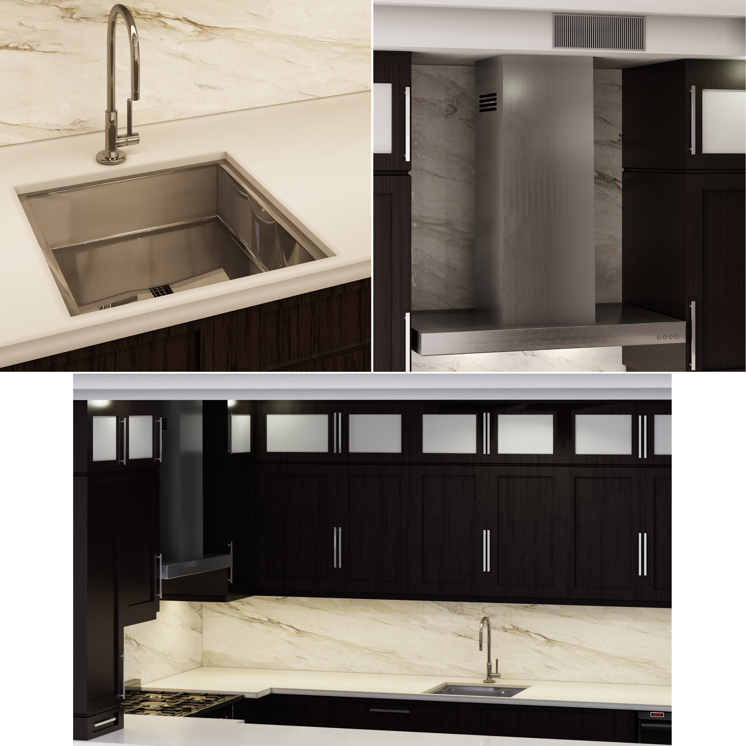 Kitchen modern with wood cabinets 3D model_2