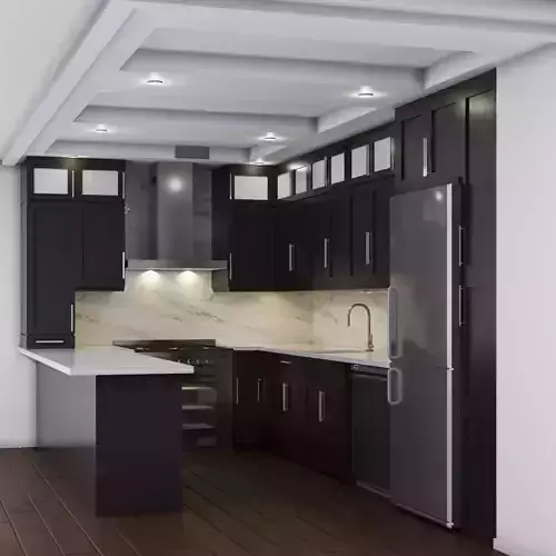 Kitchen modern with wood cabinets
