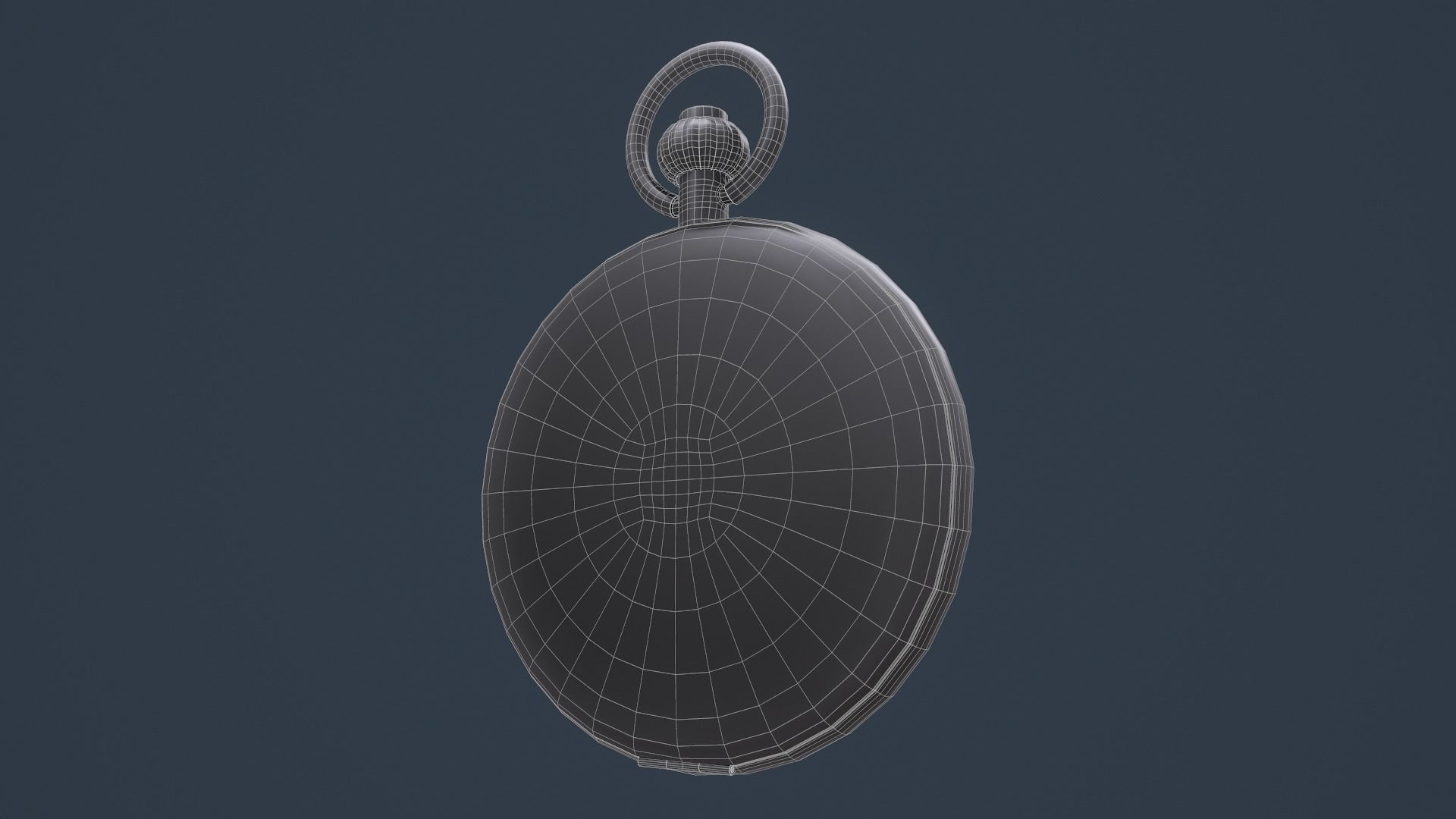 Gold Pocket Watch 3D model_12