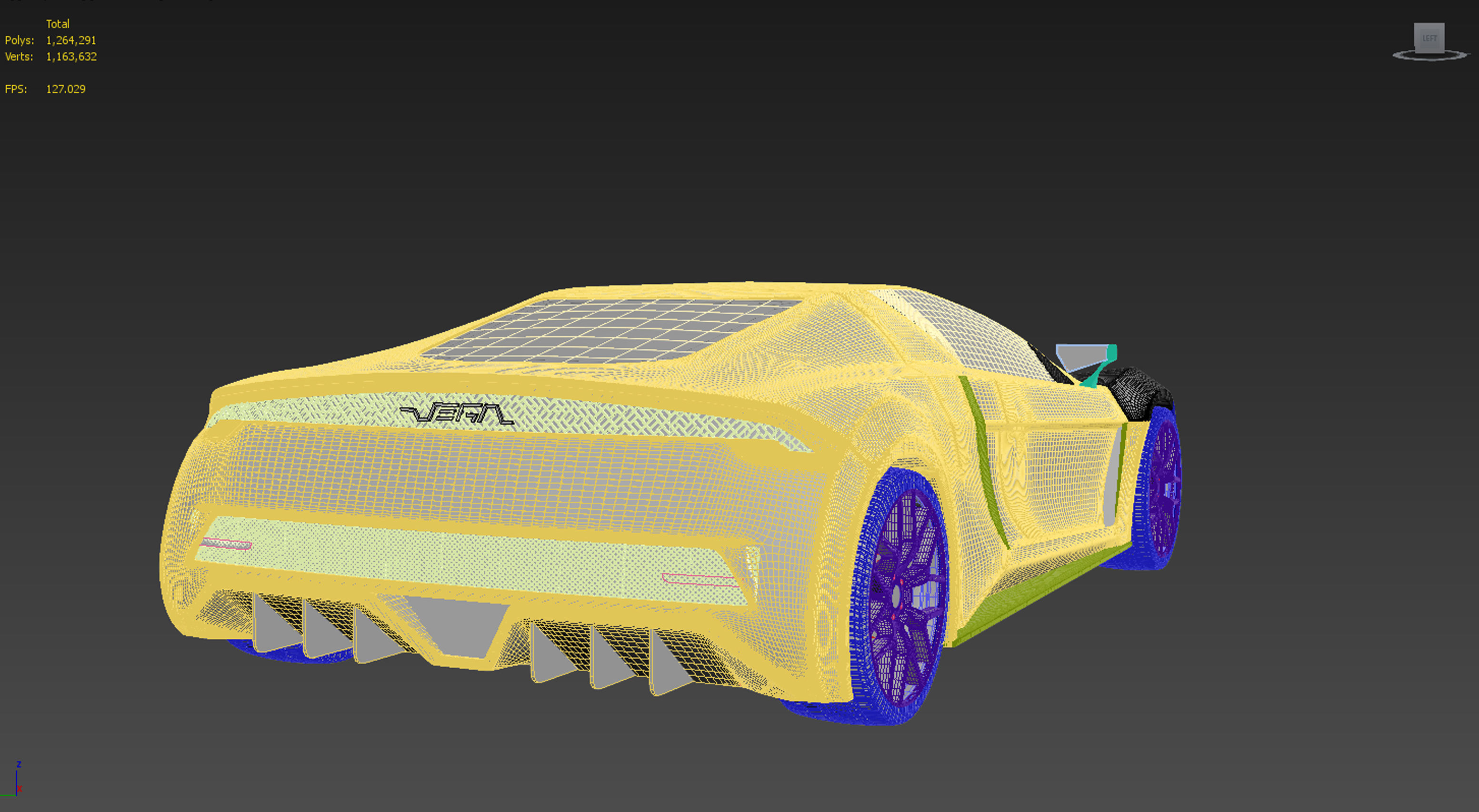 Vega EVX Electic Car Low-poly 3D model_9
