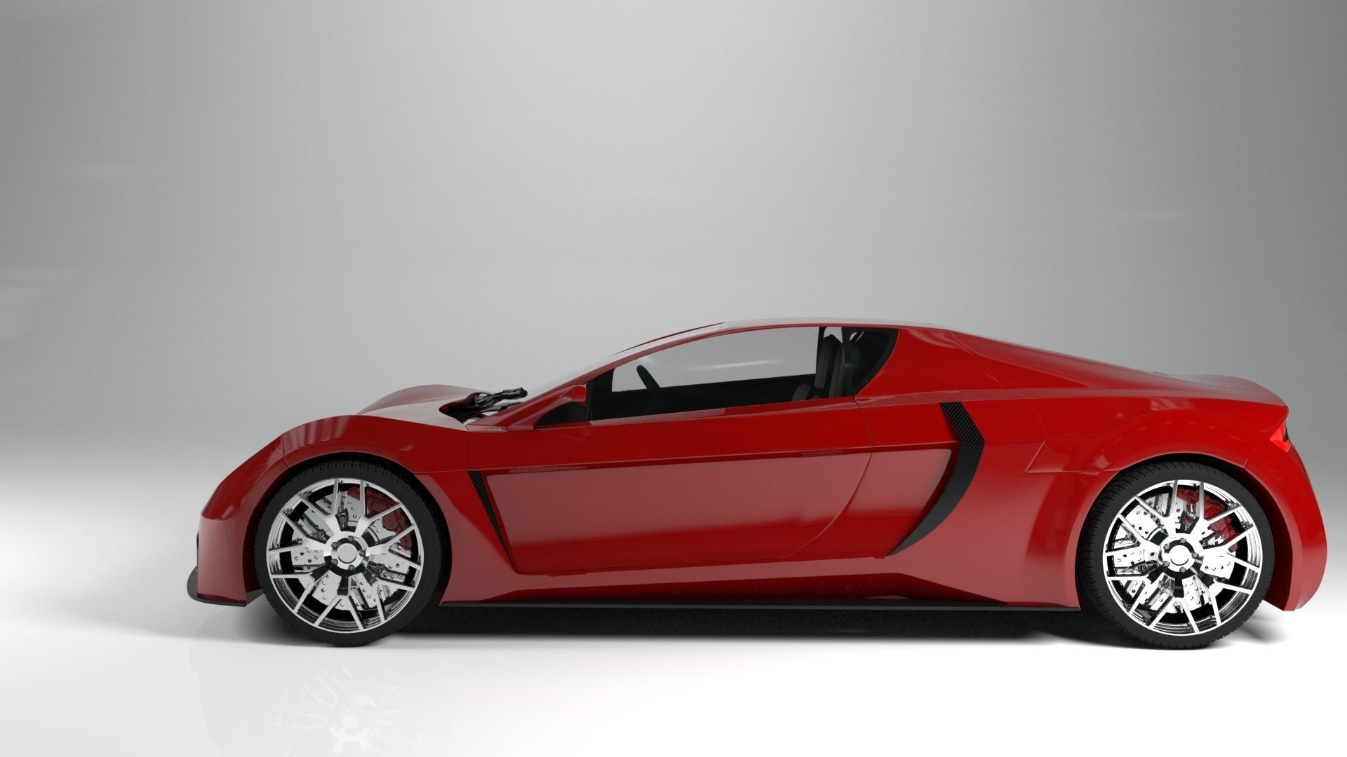 Vega EVX Electic Car Low-poly 3D model_3