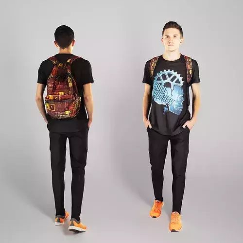 Man in black with a backpack 173