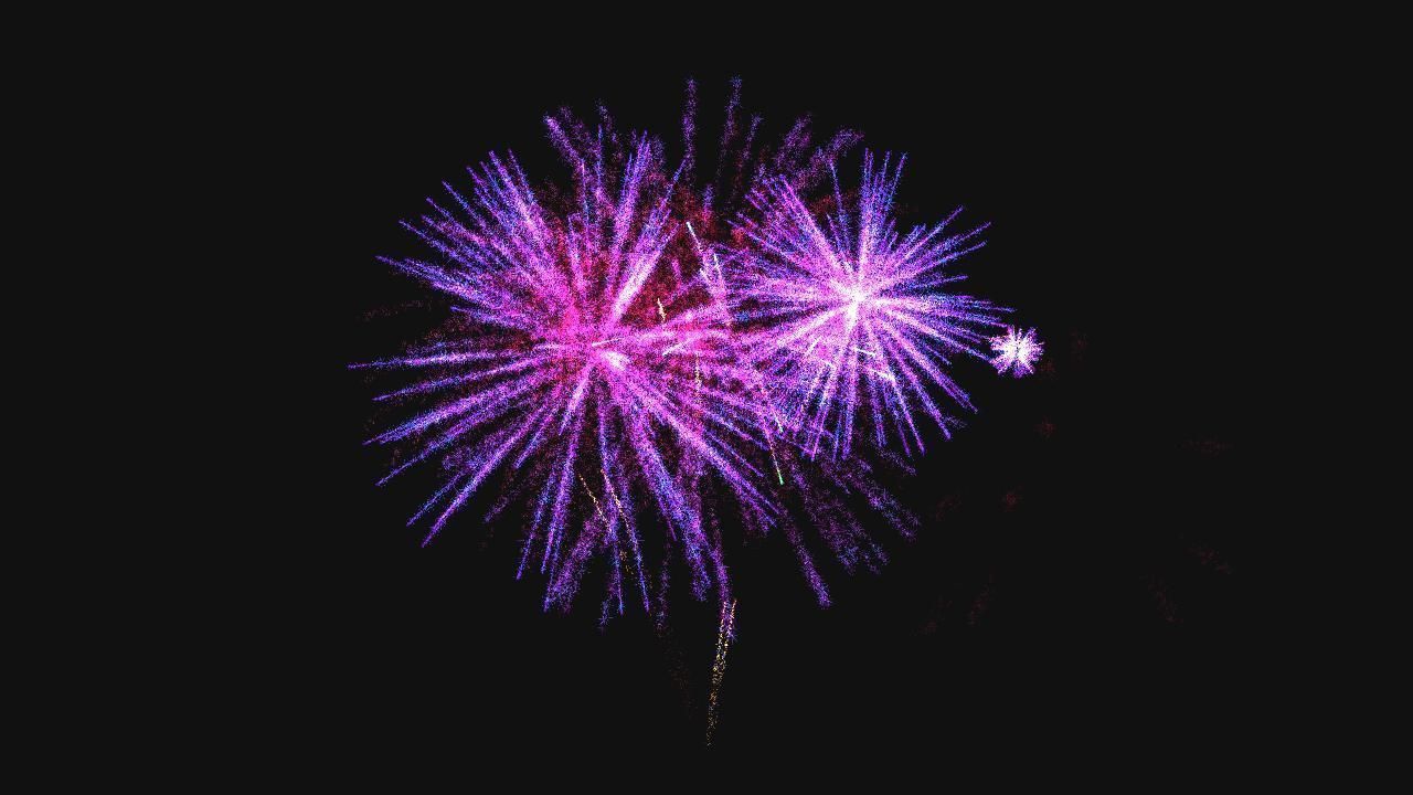 Fireworks in night sky 3D model_2