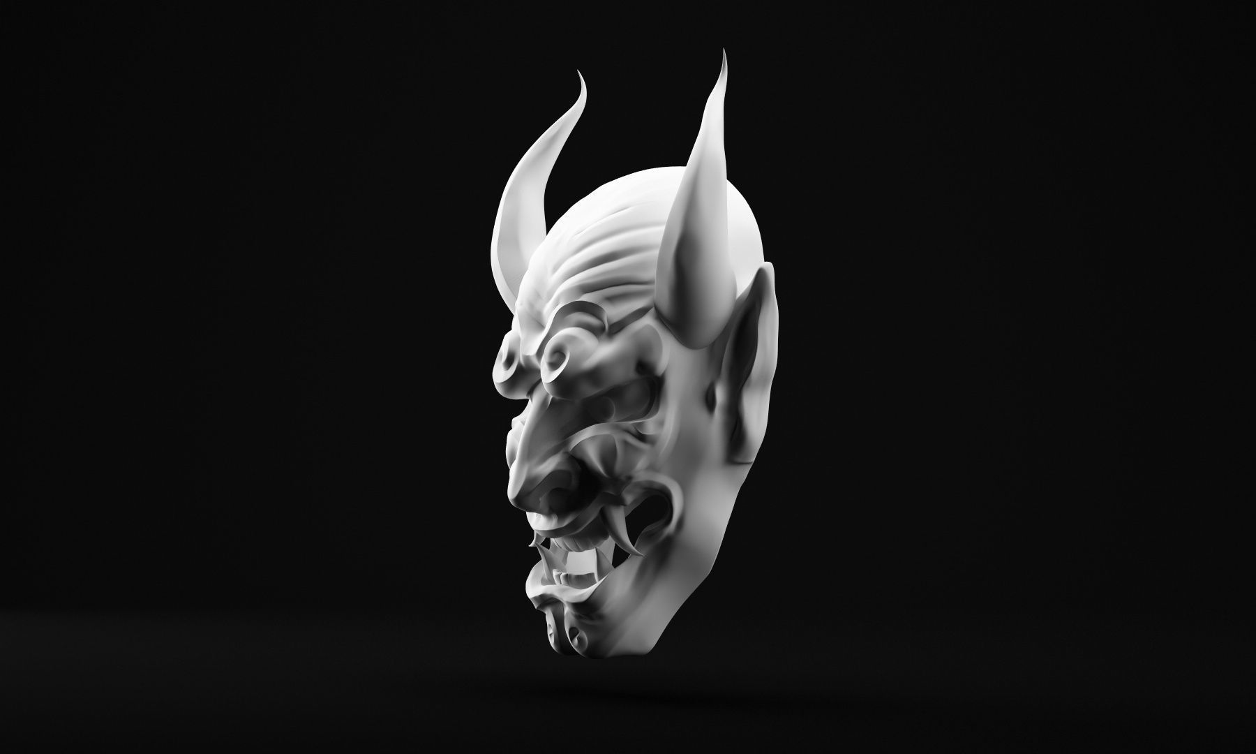 Mask Hannya2 3D print model_2