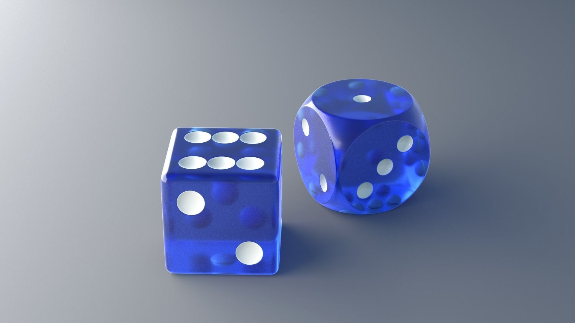 Two Dice Cubes Low-poly 3D model_1