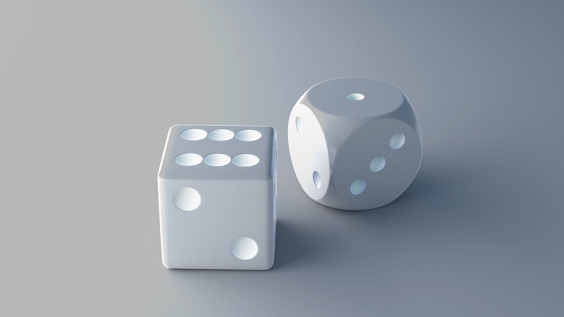 Two Dice Cubes Low-poly 3D model_3