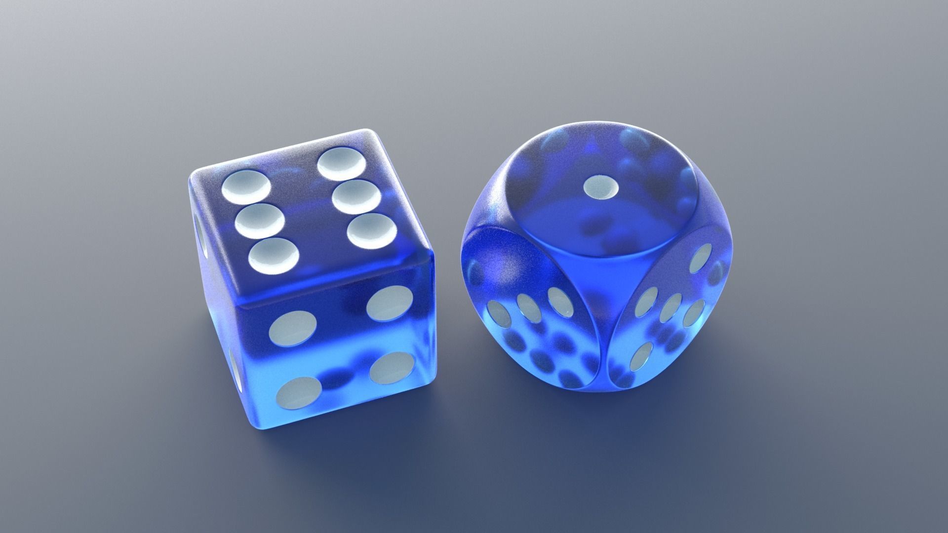 Two Dice Cubes Low-poly 3D model_4