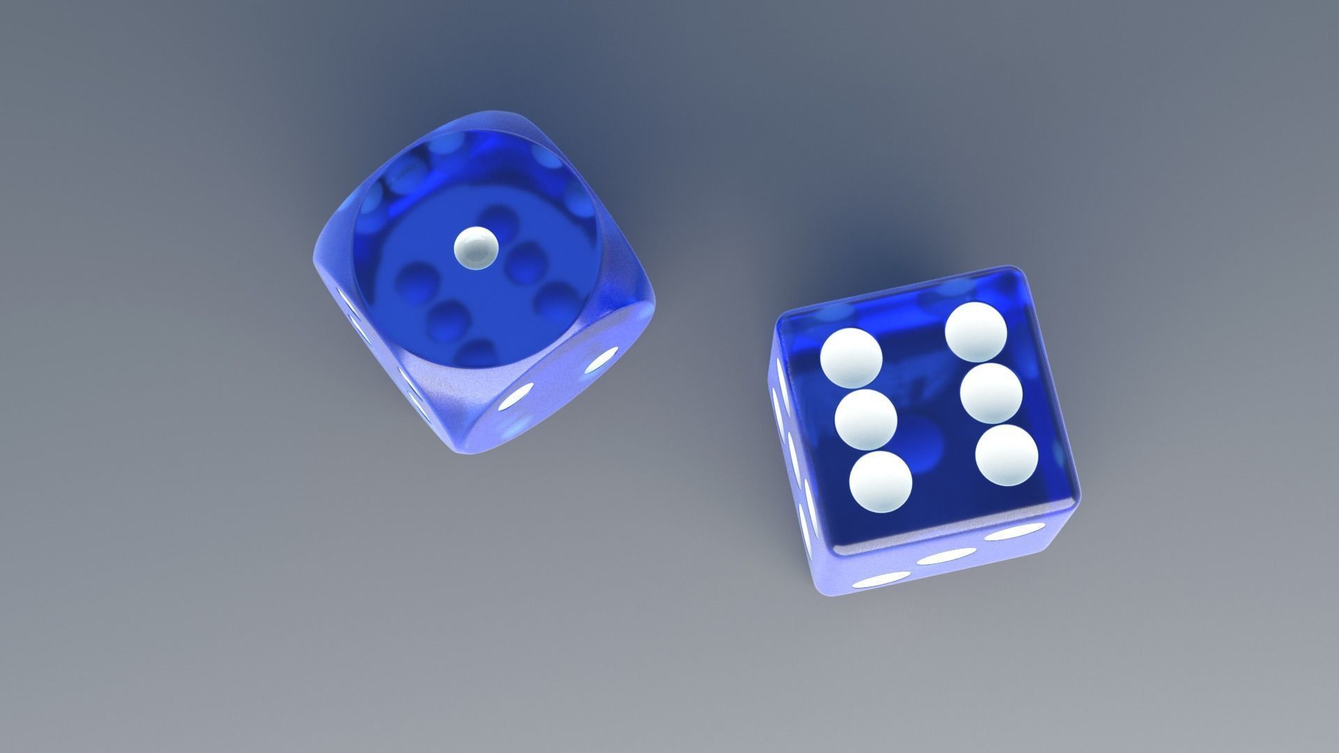 Two Dice Cubes Low-poly 3D model_12