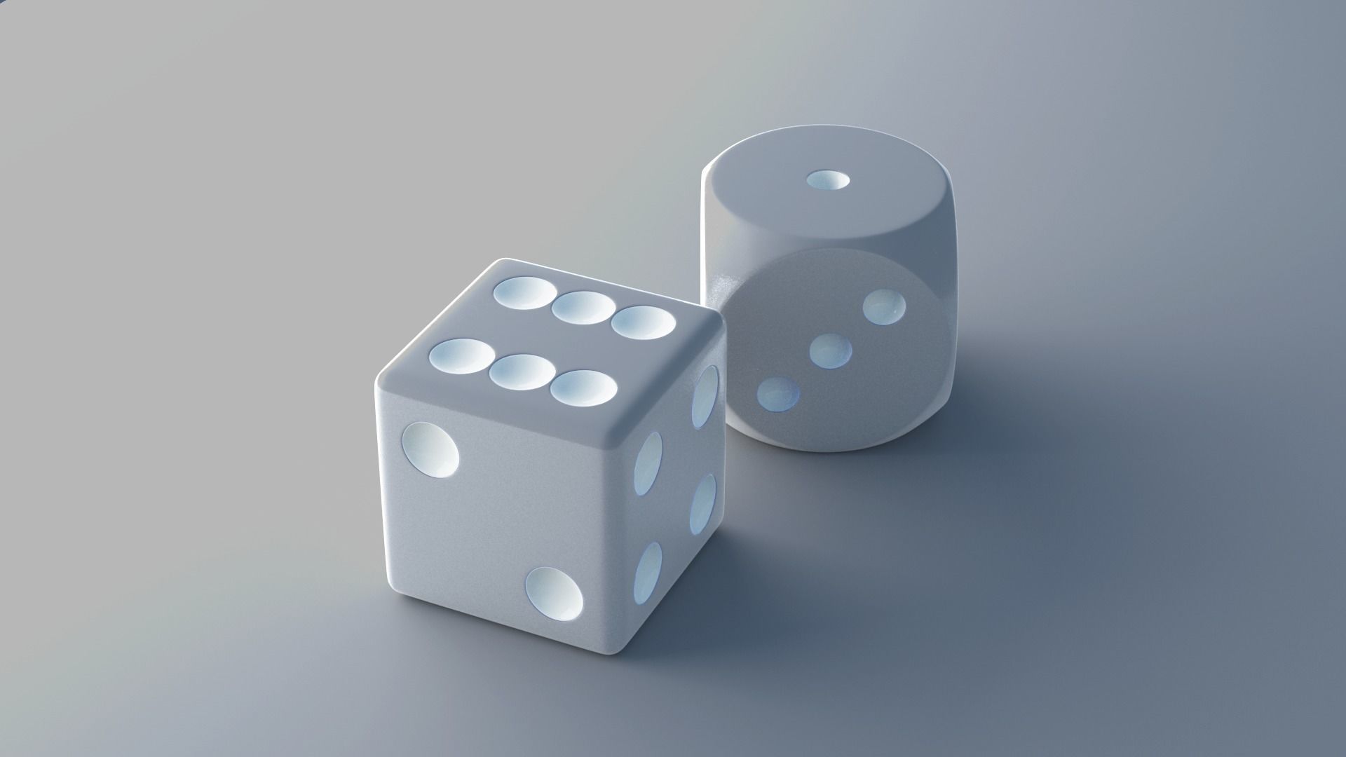 Two Dice Cubes Low-poly 3D model_5
