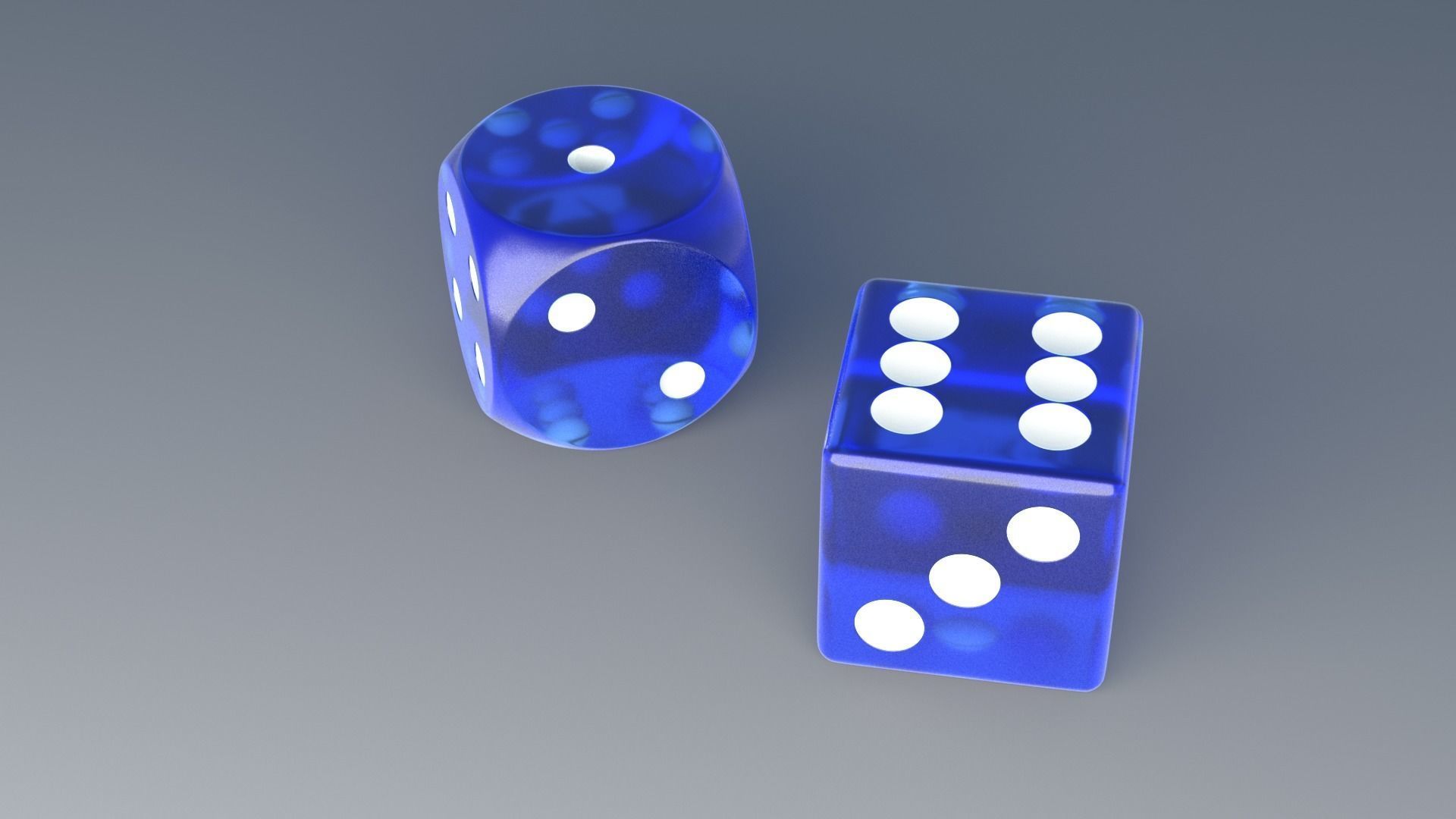 Two Dice Cubes Low-poly 3D model_2