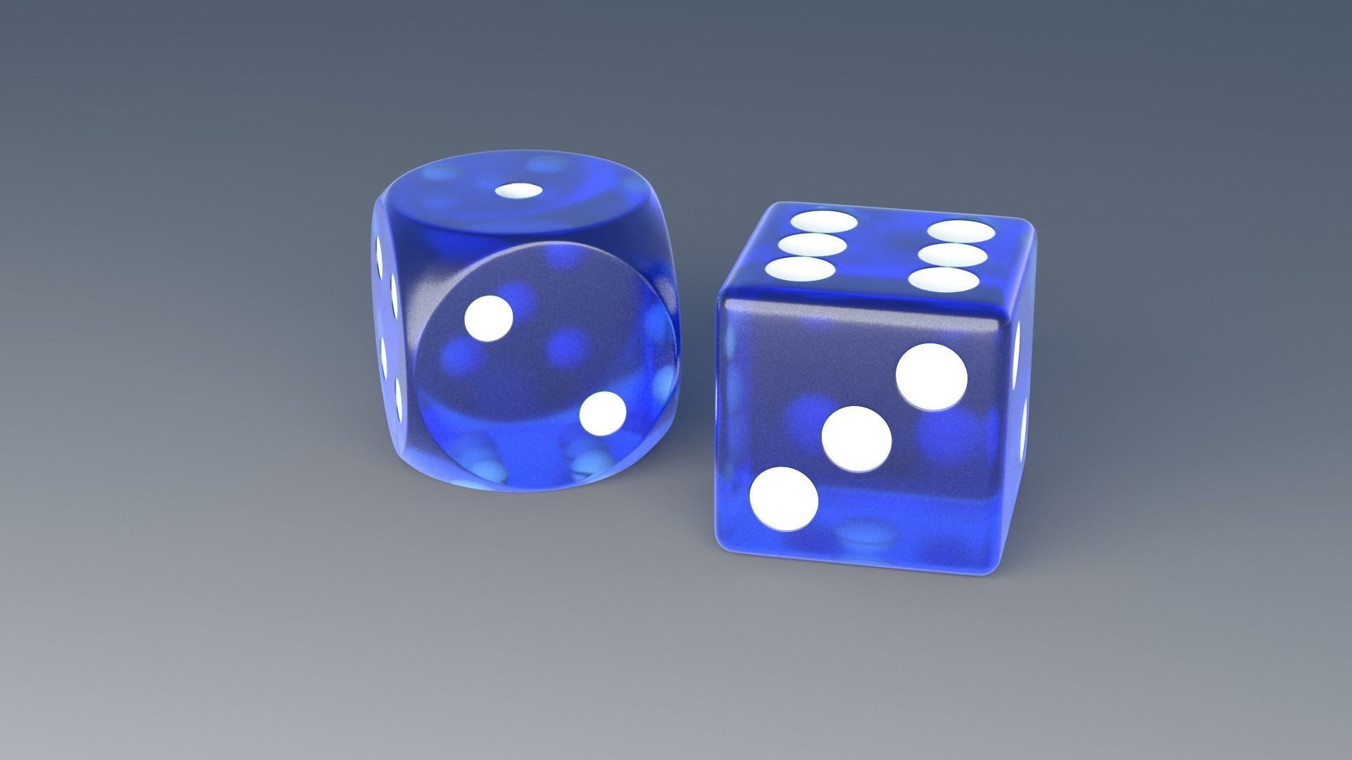 Two Dice Cubes Low-poly 3D model_9